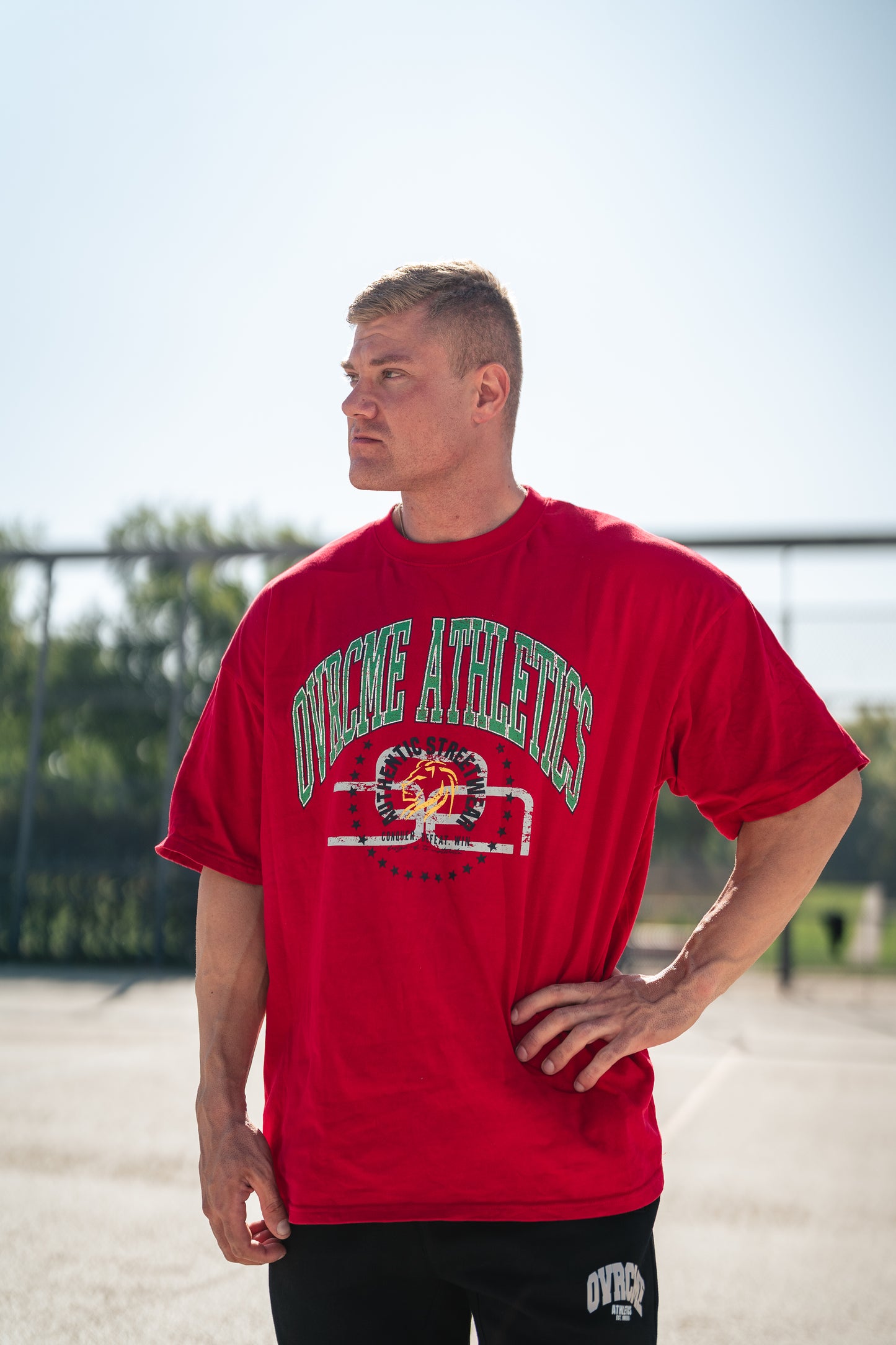 DROP02 C.D.W. Collection Oversize T Shirt Design III (fire-red) - OVRCME ATHLETICS