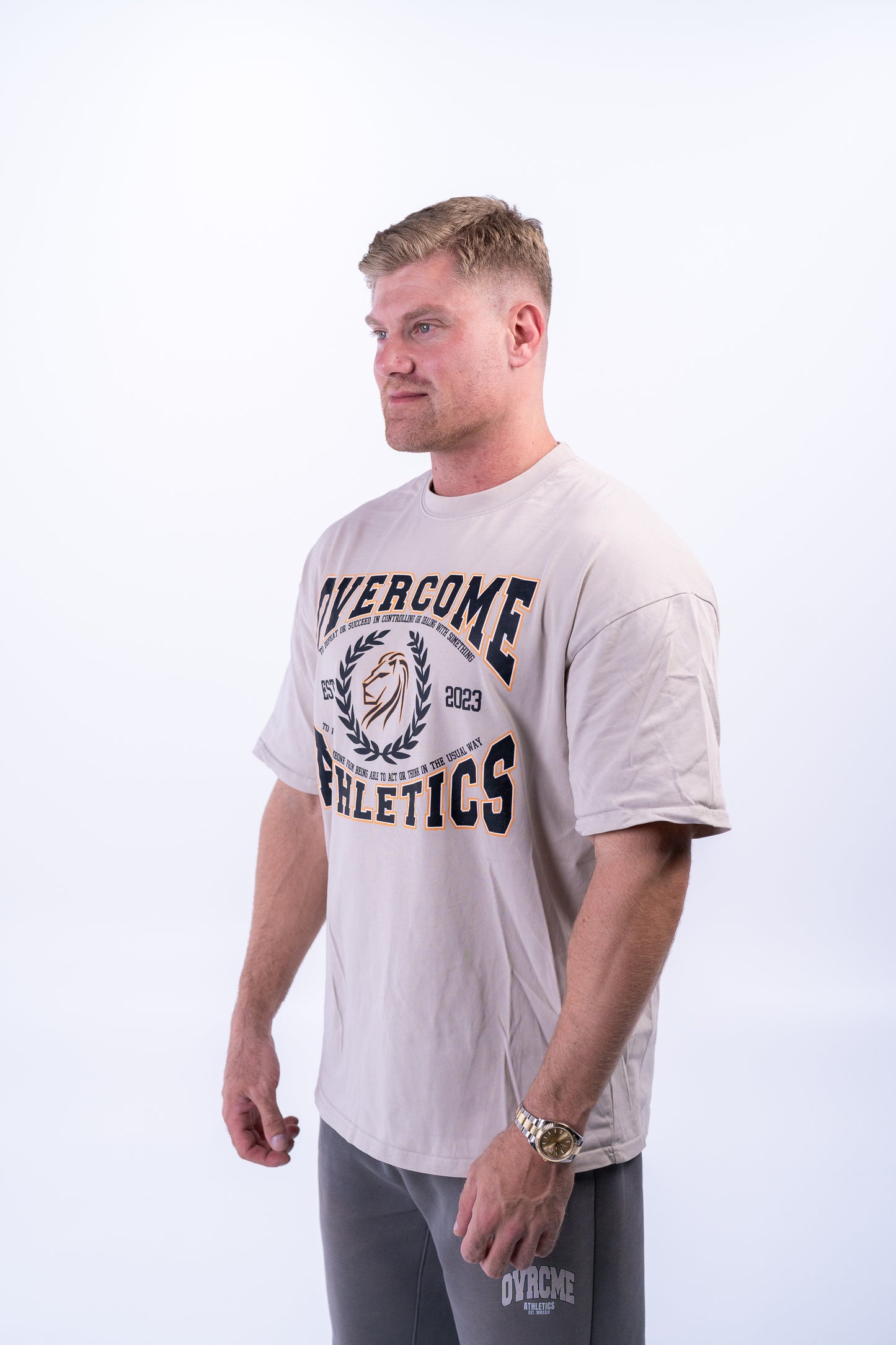 DROP02 C.D.W. Collection Oversize T Shirt Design I (beige) - OVRCME ATHLETICS