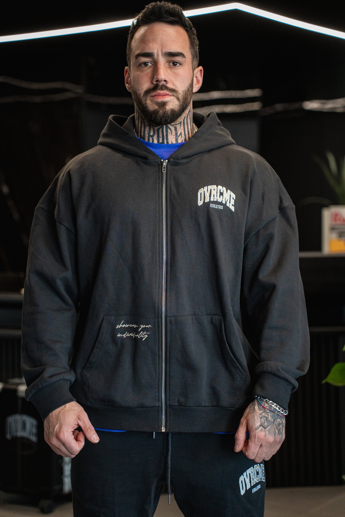 STATEMENT lightweight ZIP Hoody (asphalt grey)