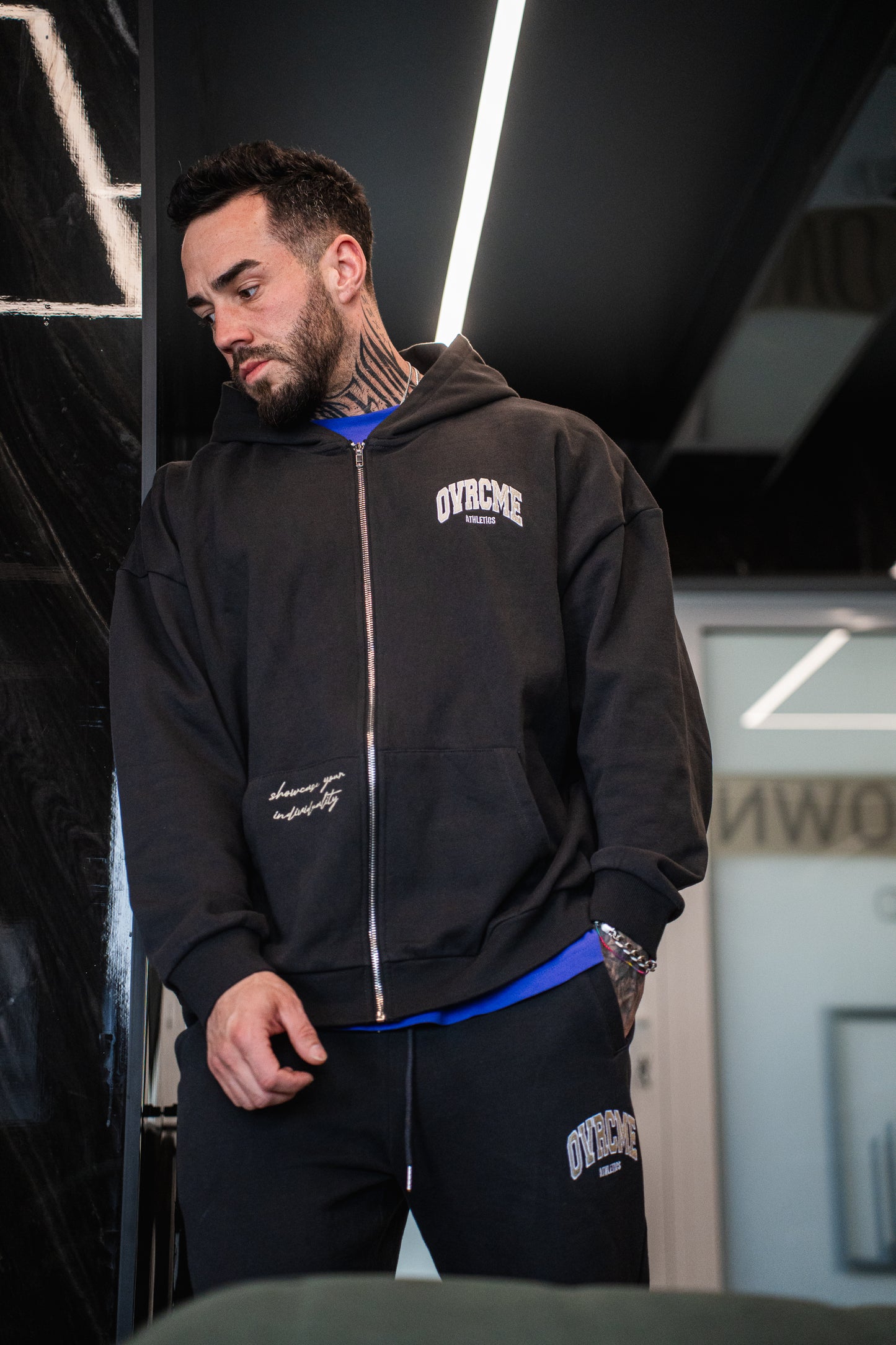 STATEMENT lightweight ZIP Hoody (asphalt grey)