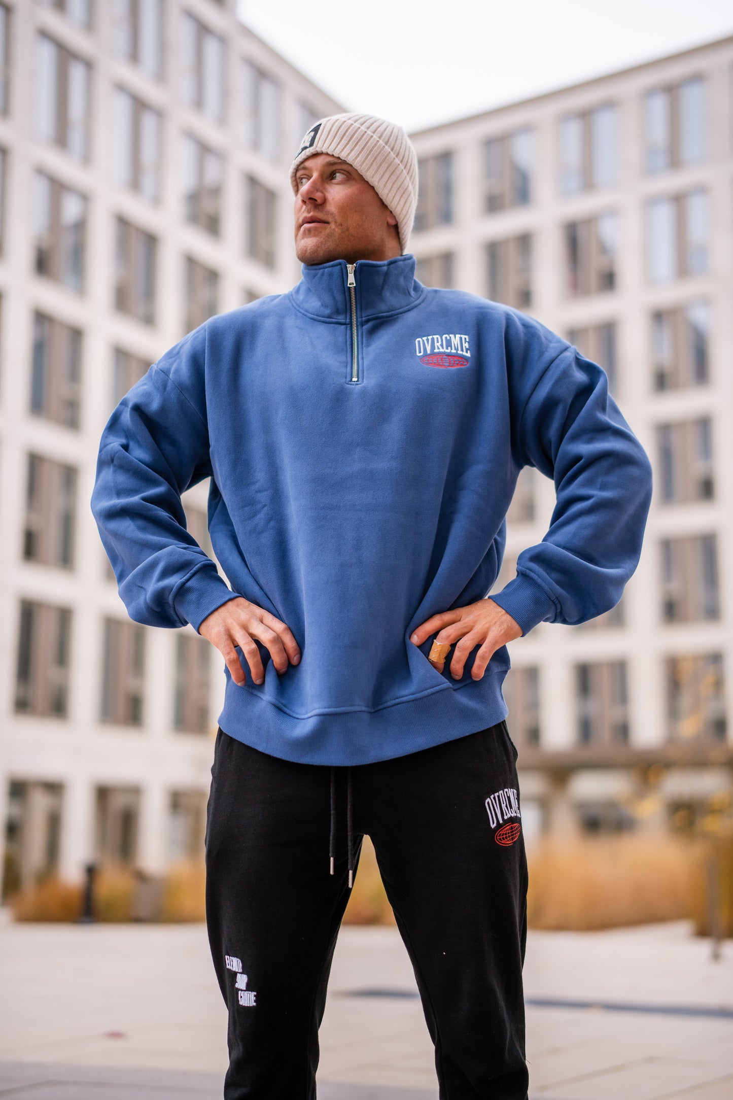ELEVATE Performance Club 1/4 ZIP-Pullover (blue) - OVRCME ATHLETICS