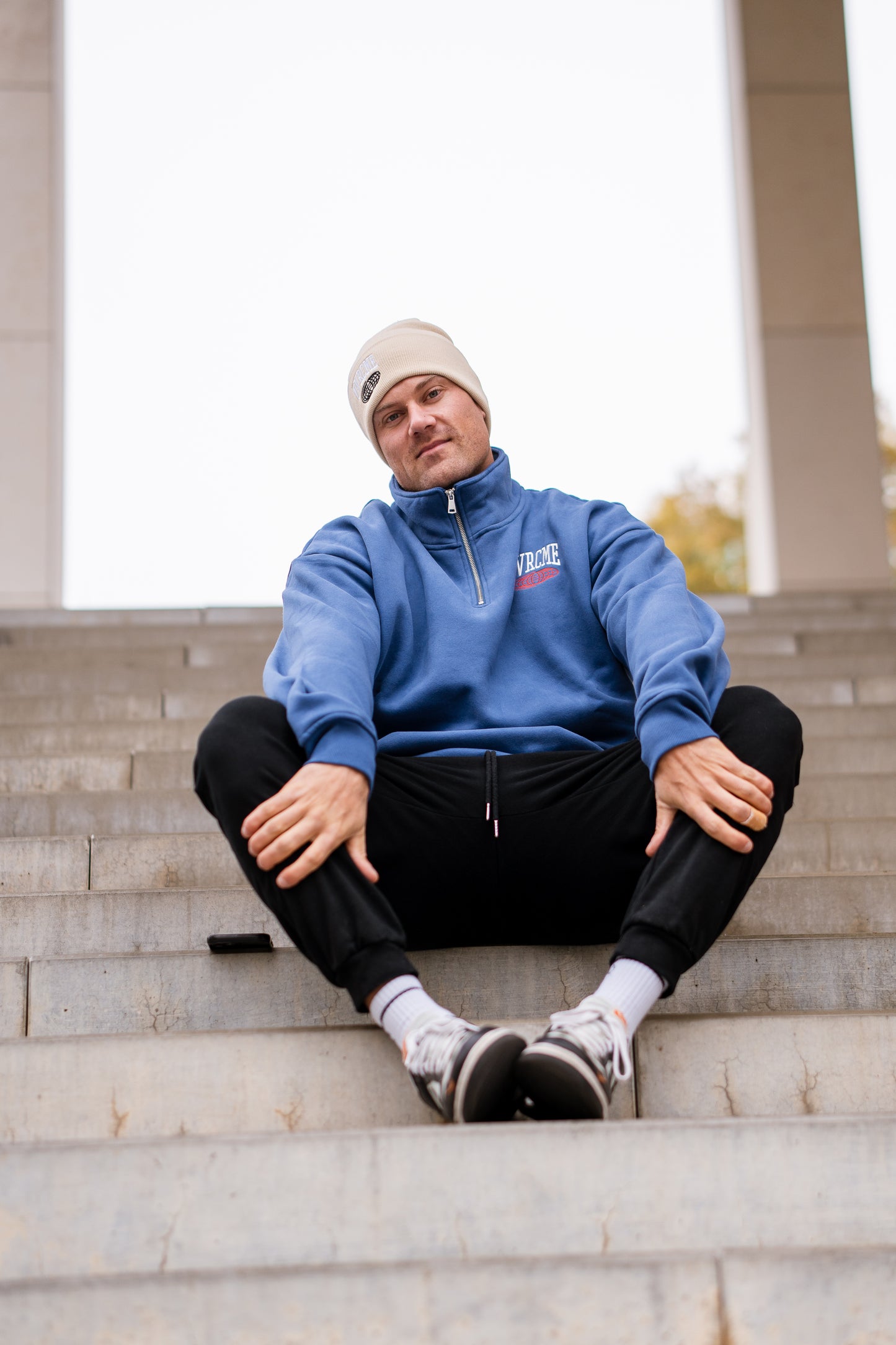 ELEVATE Performance Club 1/4 ZIP-Pullover (blue) - OVRCME ATHLETICS