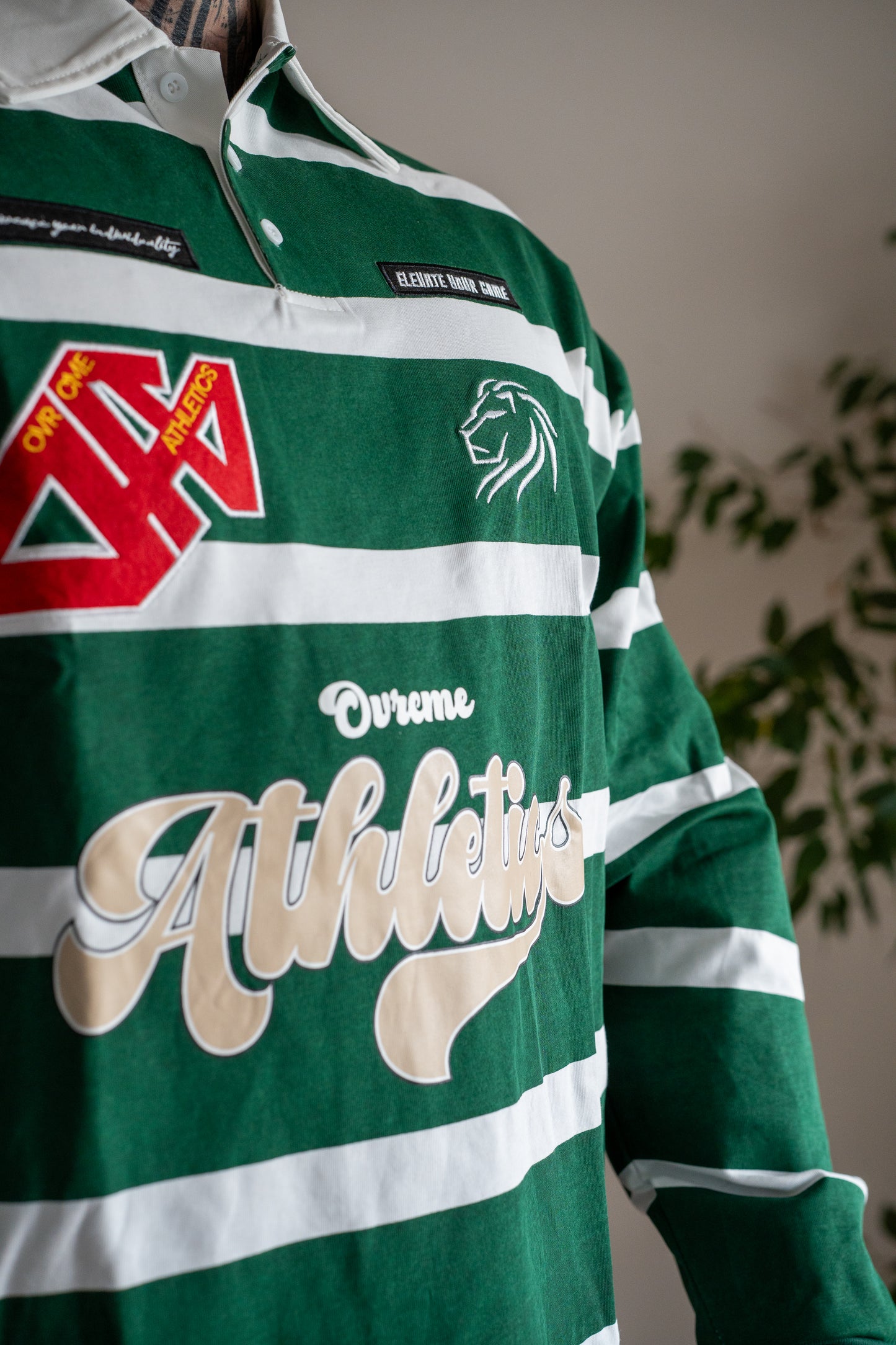 Athletics Rugby Polo Longsleeve – white/green