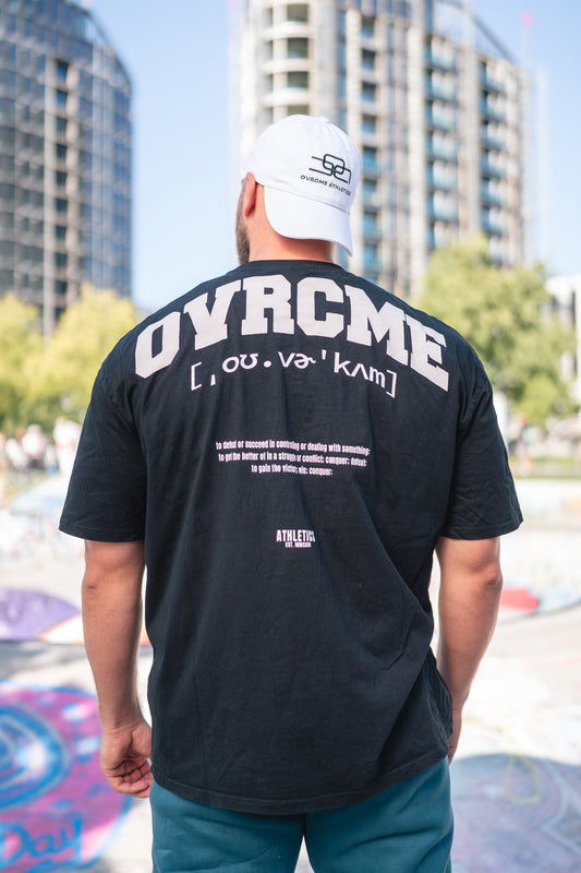 DROP01 OVRCME designed to motivate STATEMENT T Shirt black - OVRCME ATHLETICS