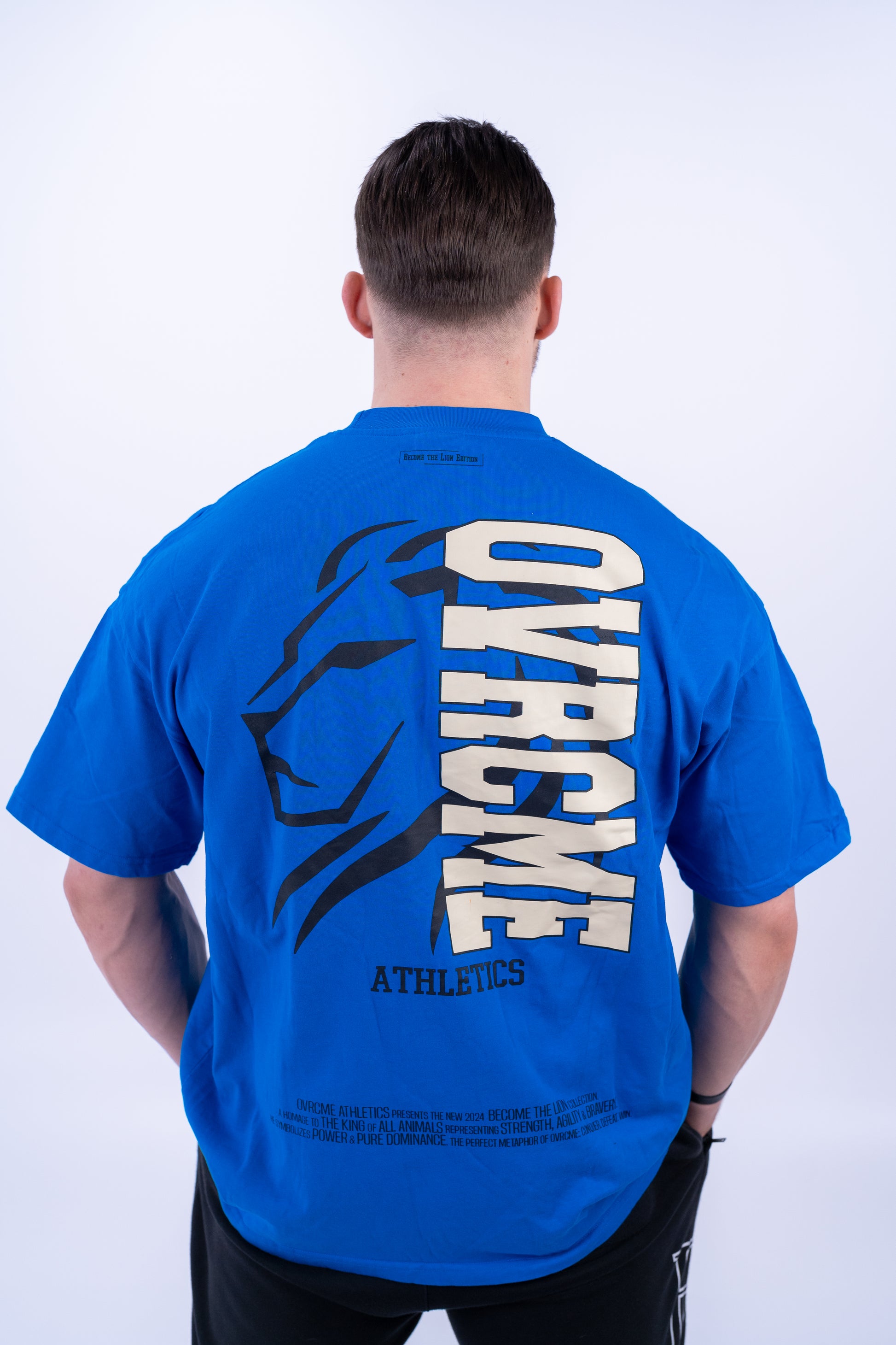 DROP03 Become the Lion Collection Back Statement Shirt (ocean) - OVRCME ATHLETICS