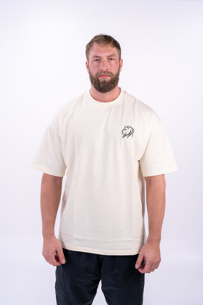 DROP03 Become the Lion Collection Back Statement Shirt (sand) - OVRCME ATHLETICS