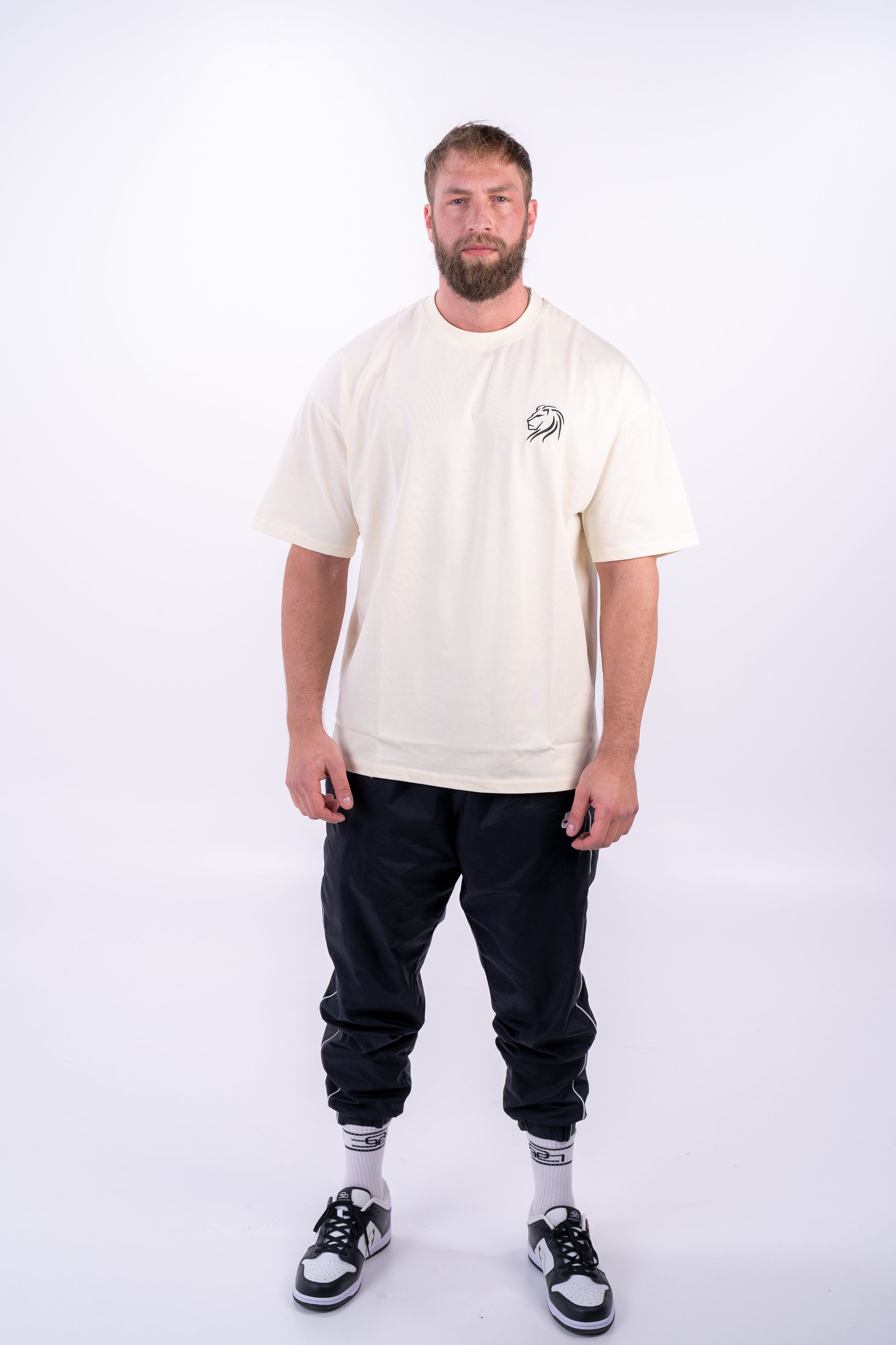 DROP03 Become the Lion Collection Back Statement Shirt (sand) - OVRCME ATHLETICS