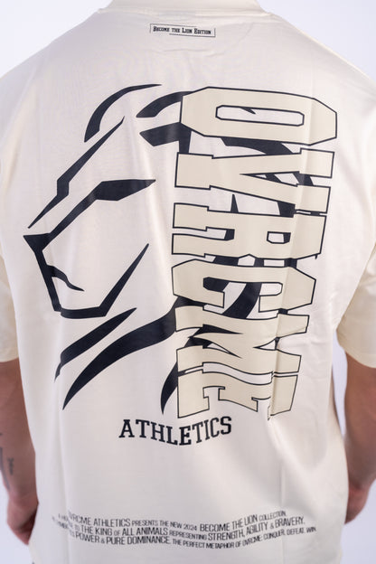 DROP03 Become the Lion Collection Back Statement Shirt (sand) - OVRCME ATHLETICS