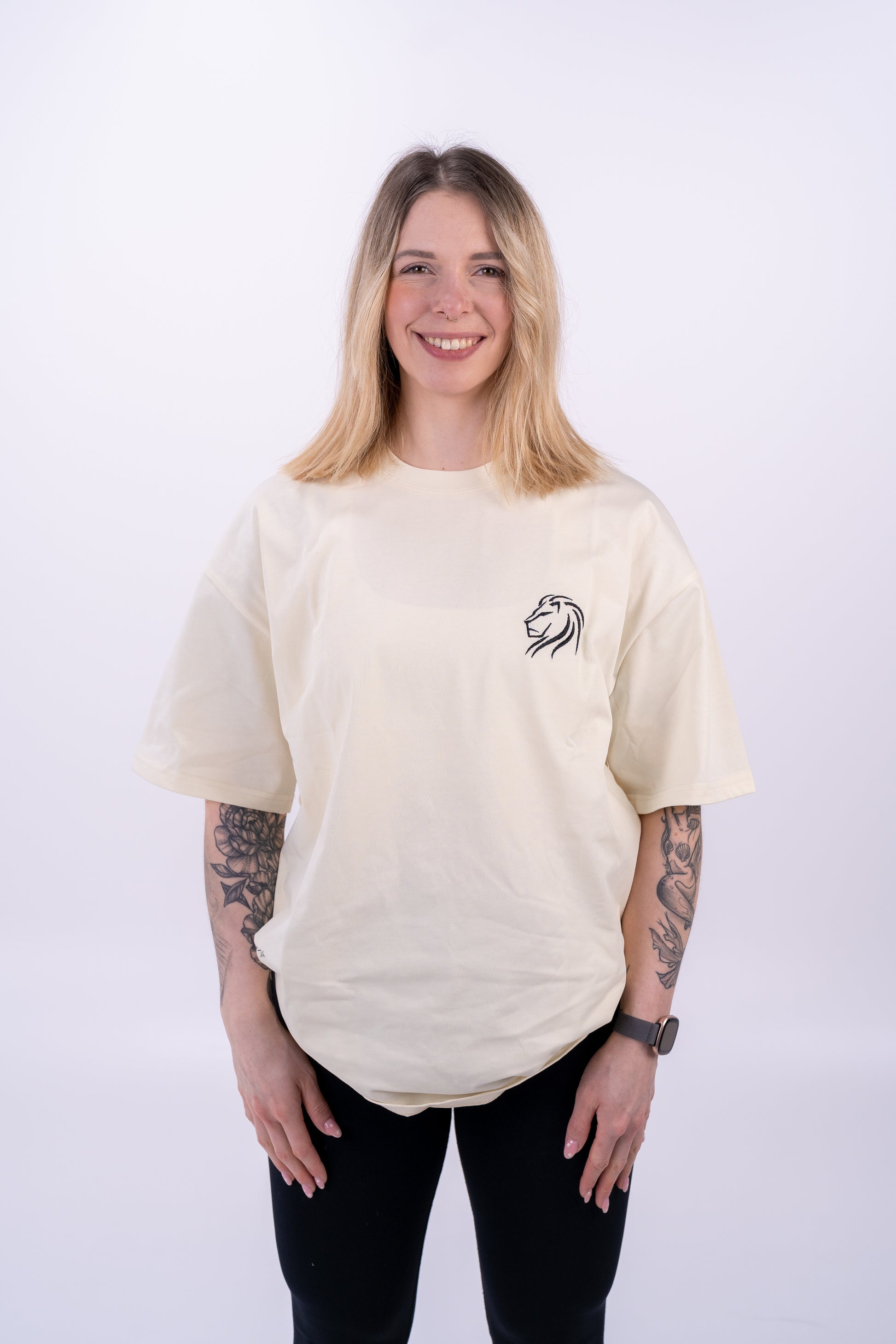 DROP03 Become the Lion Collection Back Statement Shirt (sand) - OVRCME ATHLETICS