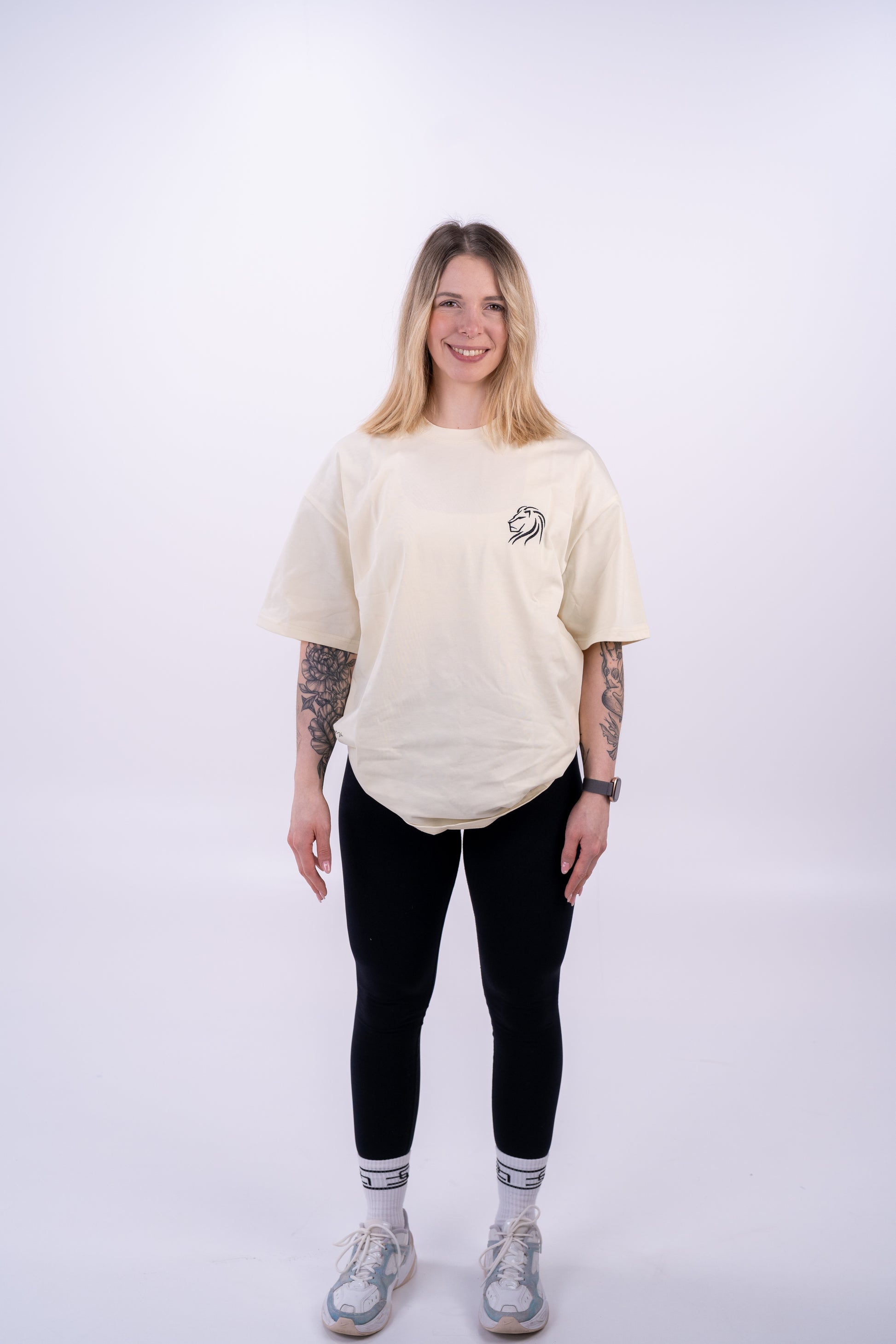 DROP03 Become the Lion Collection Back Statement Shirt (sand) - OVRCME ATHLETICS