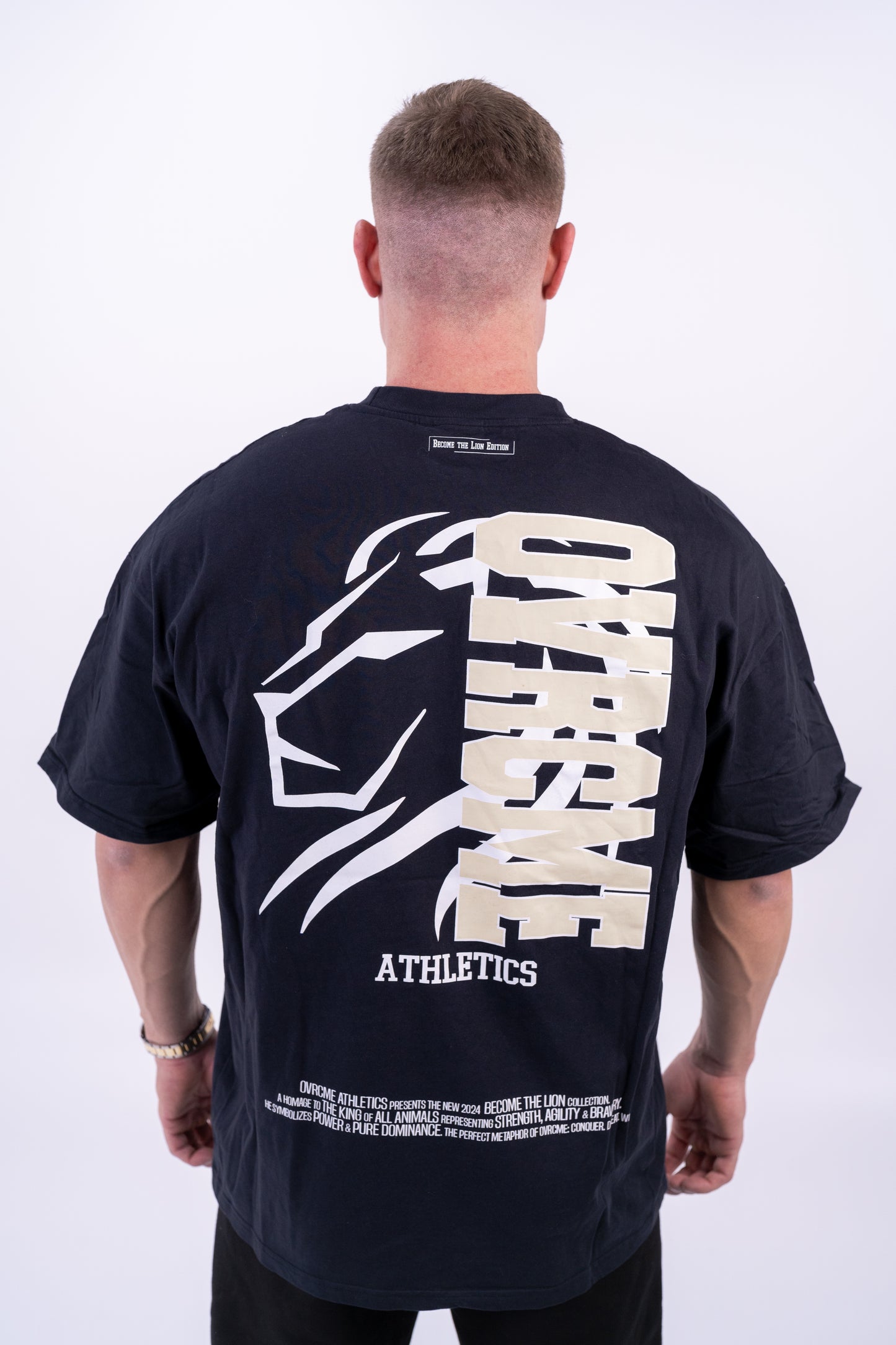 DROP03 Become the Lion Collection Back Statement Shirt (charcoal) - OVRCME ATHLETICS