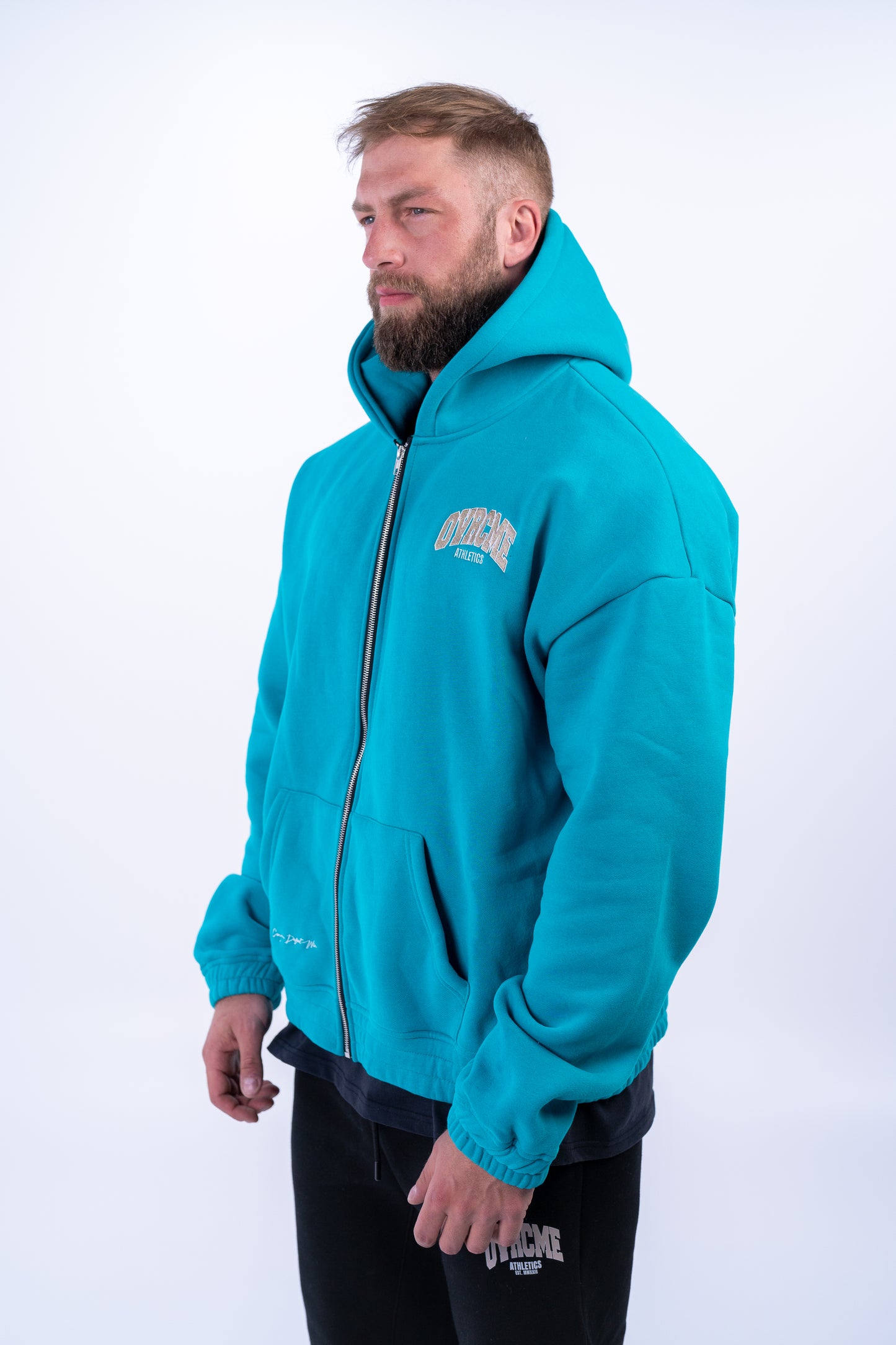 DROP03 OVRCME STATEMENT Premium ZIP Hoody (türkis) - OVRCME ATHLETICS