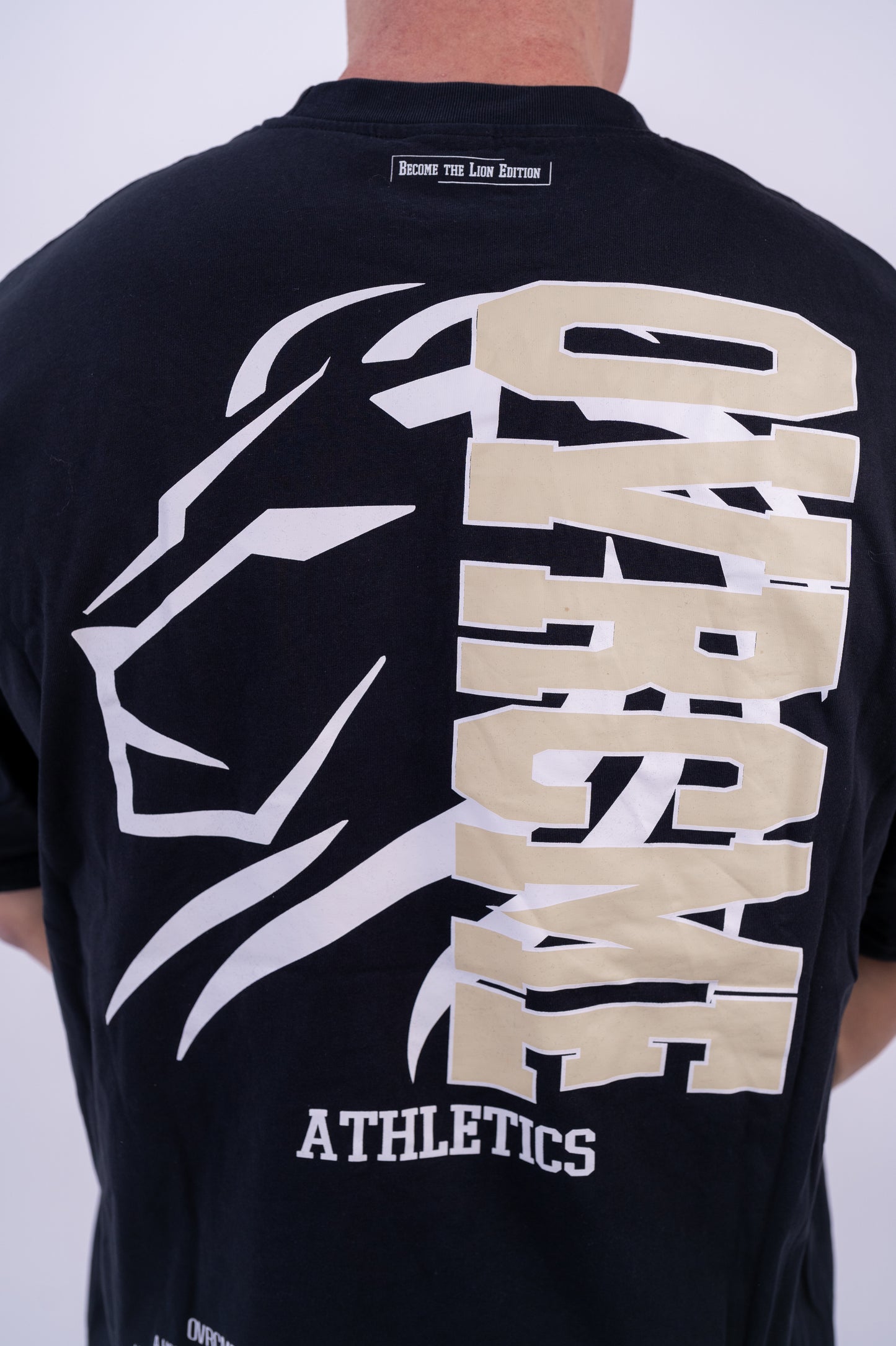 DROP03 Become the Lion Collection Back Statement Shirt (charcoal) - OVRCME ATHLETICS