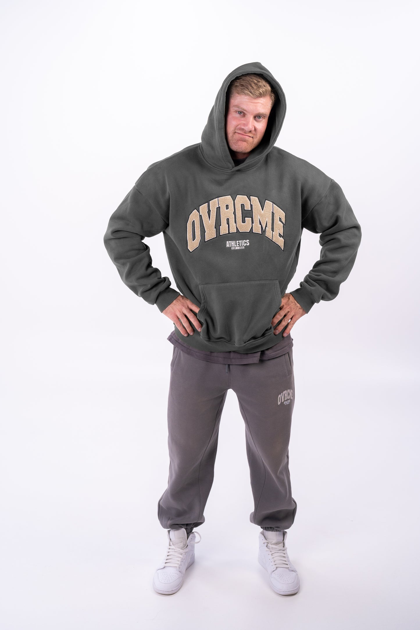 DROP02 DUST-GREEN OVRCME Premium STATEMENT Hoody - OVRCME ATHLETICS