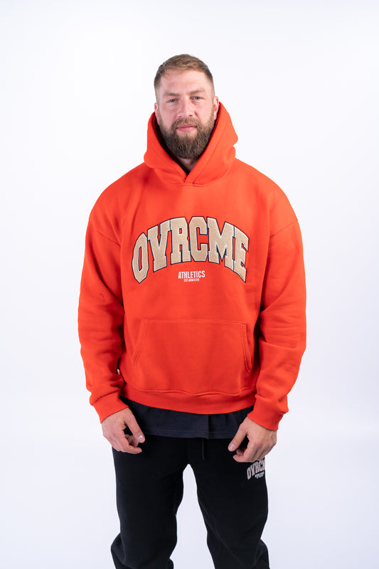 DROP02 FIRE-RED OVRCME Premium STATEMENT Hoody - OVRCME ATHLETICS