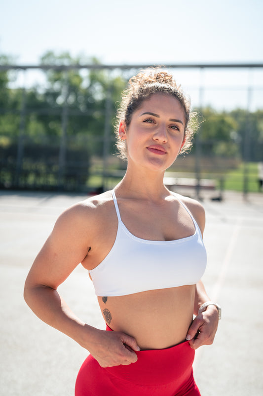 Women's Basic Backfree Sports Bra white - OVRCME ATHLETICS