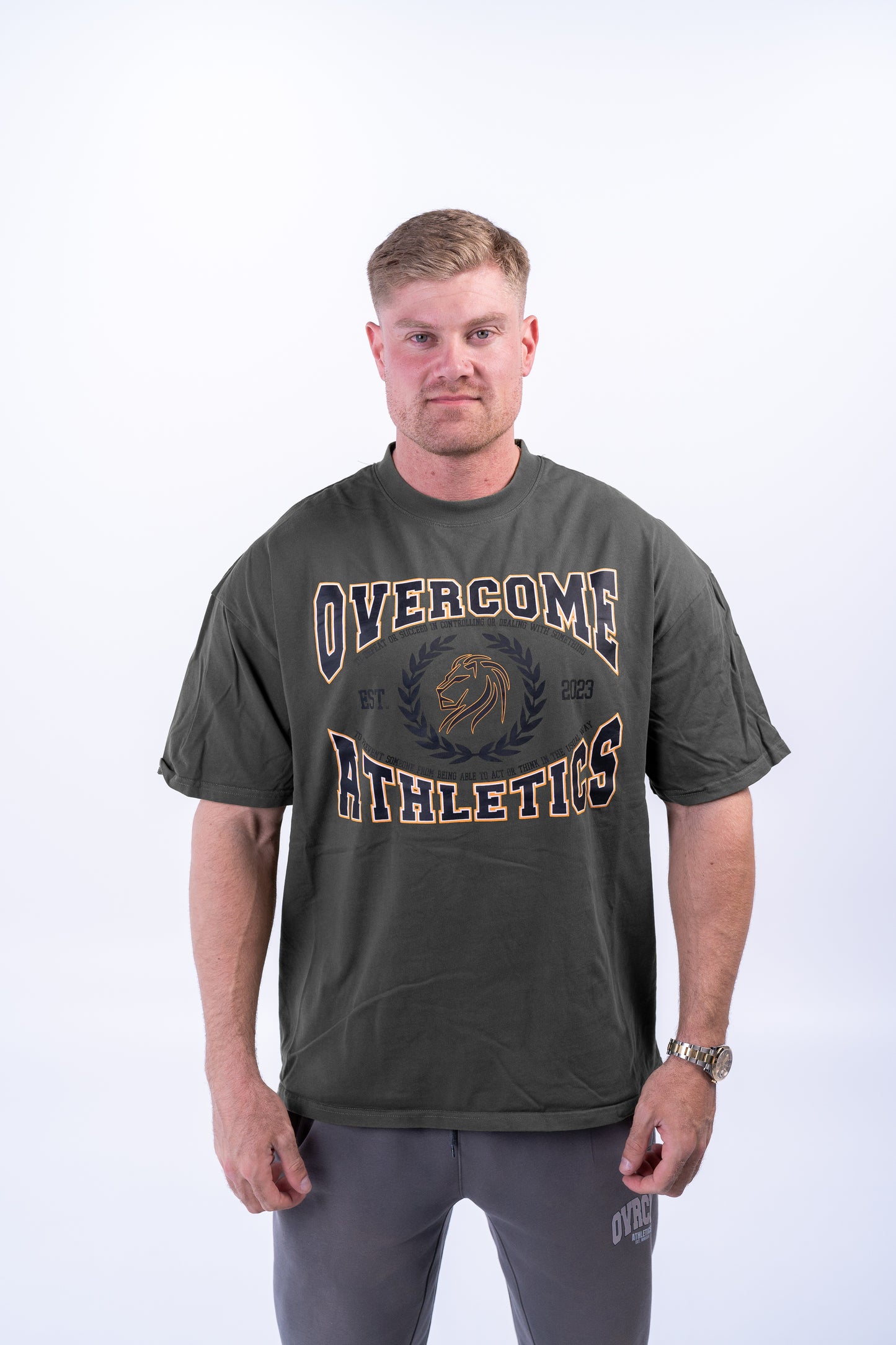 DROP02 C.D.W. Collection Oversize T Shirt Design I (dust-green) - OVRCME ATHLETICS