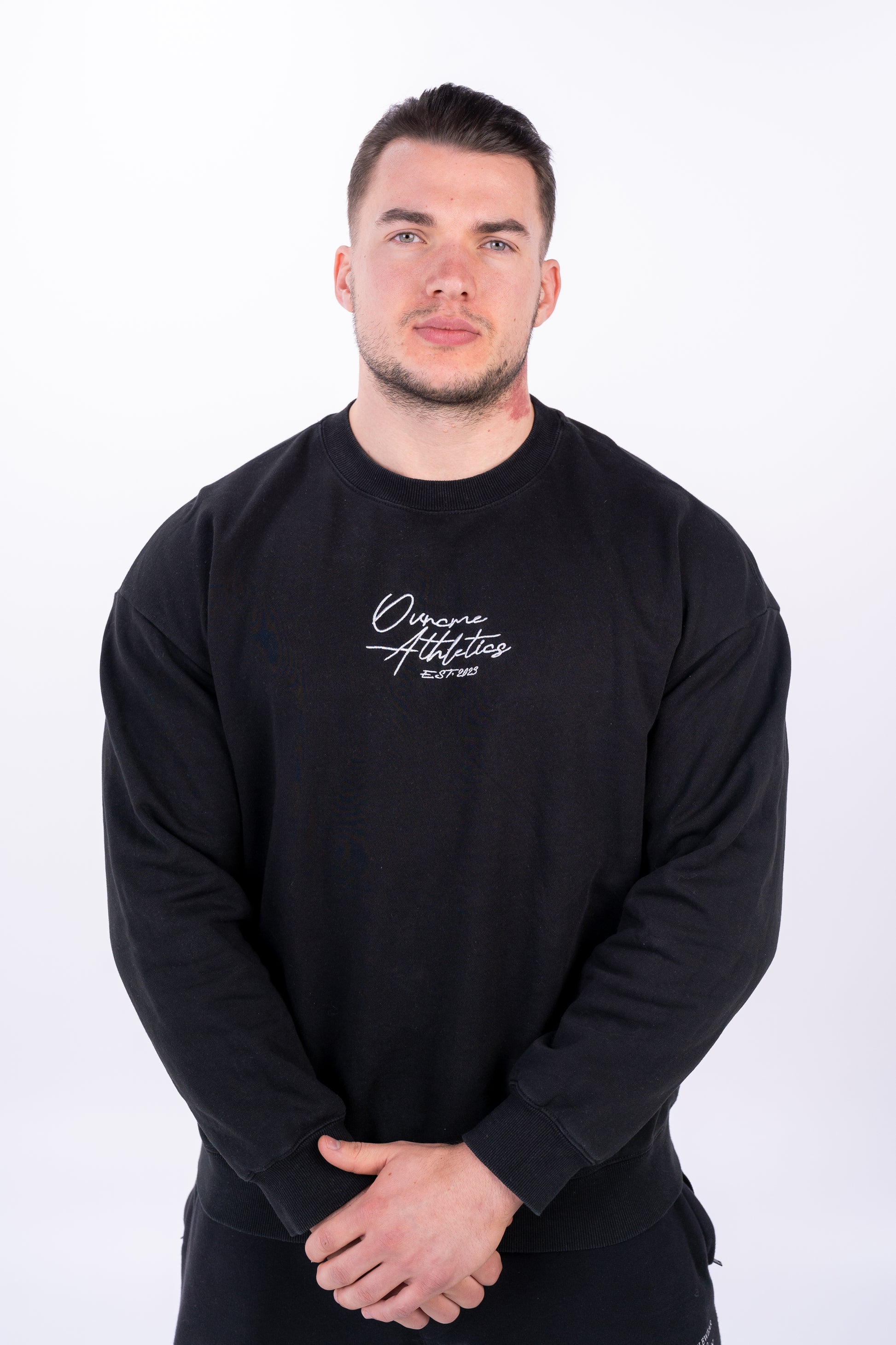 DROP02 Basic Crewneck-Sweater v2 (black) - OVRCME ATHLETICS