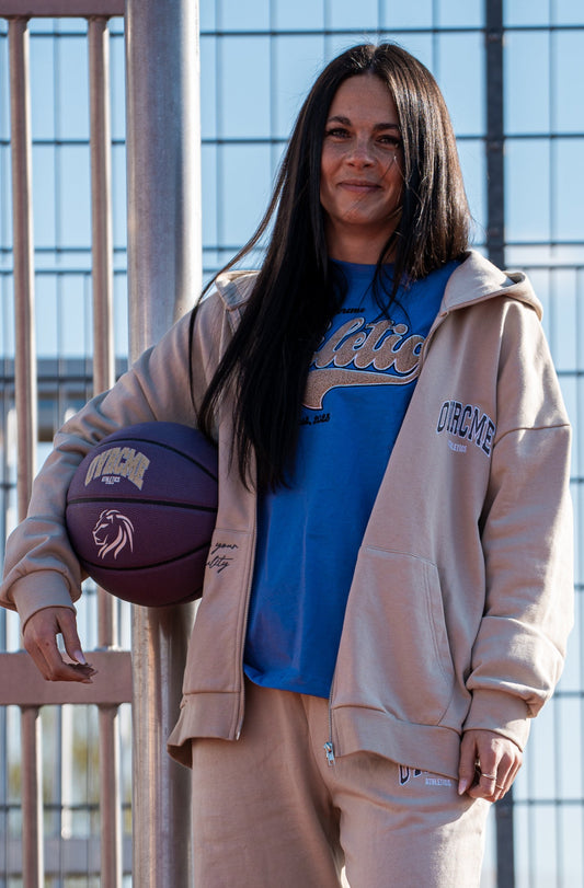 STATEMENT lightweight ZIP Hoody (creme sand) - OVRCME ATHLETICS