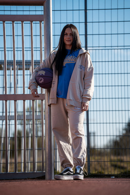 STATEMENT lightweight ZIP Hoody (creme sand)