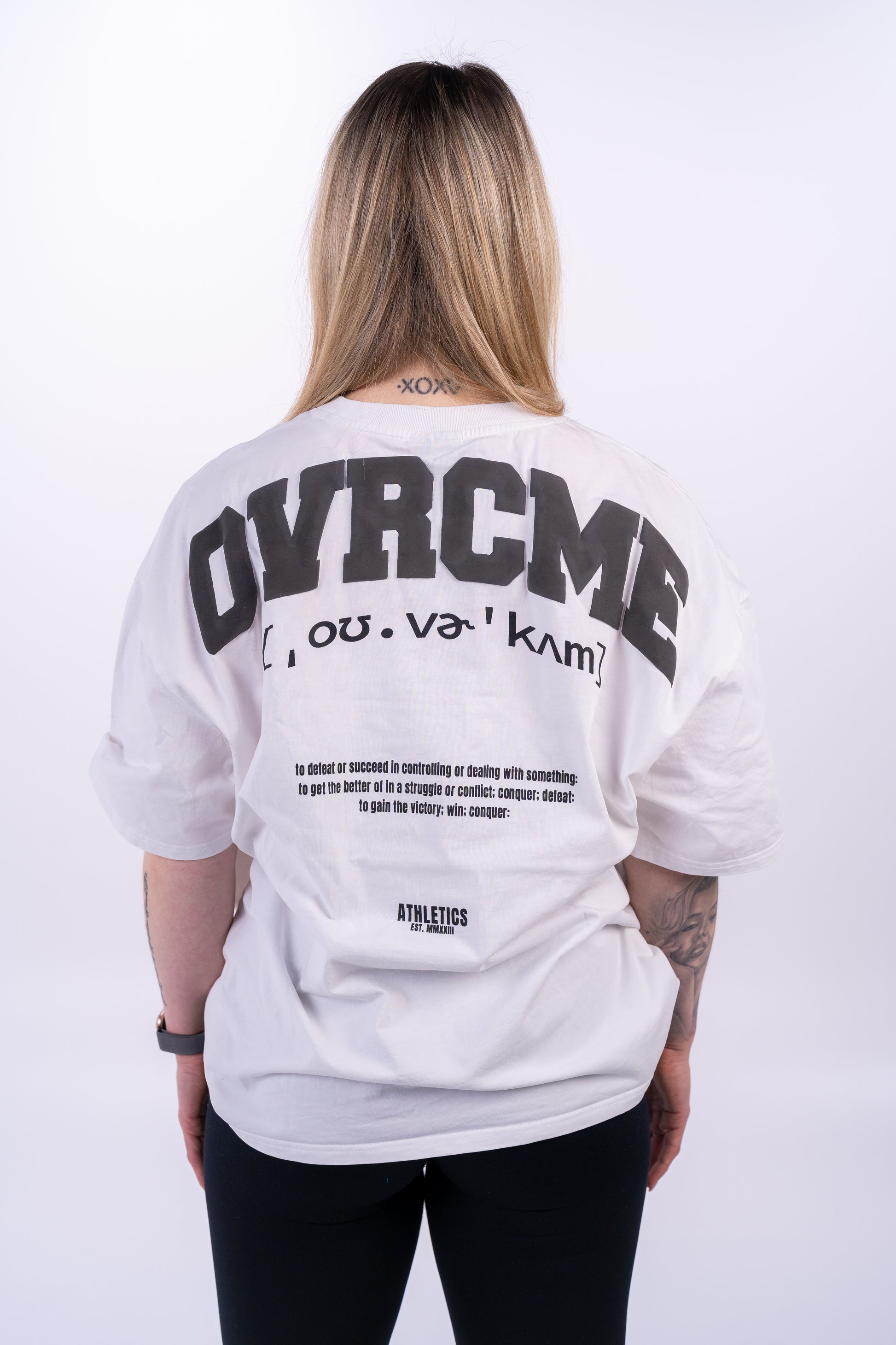 DROP01 OVRCME designed to motivate STATEMENT T Shirt white - OVRCME ATHLETICS