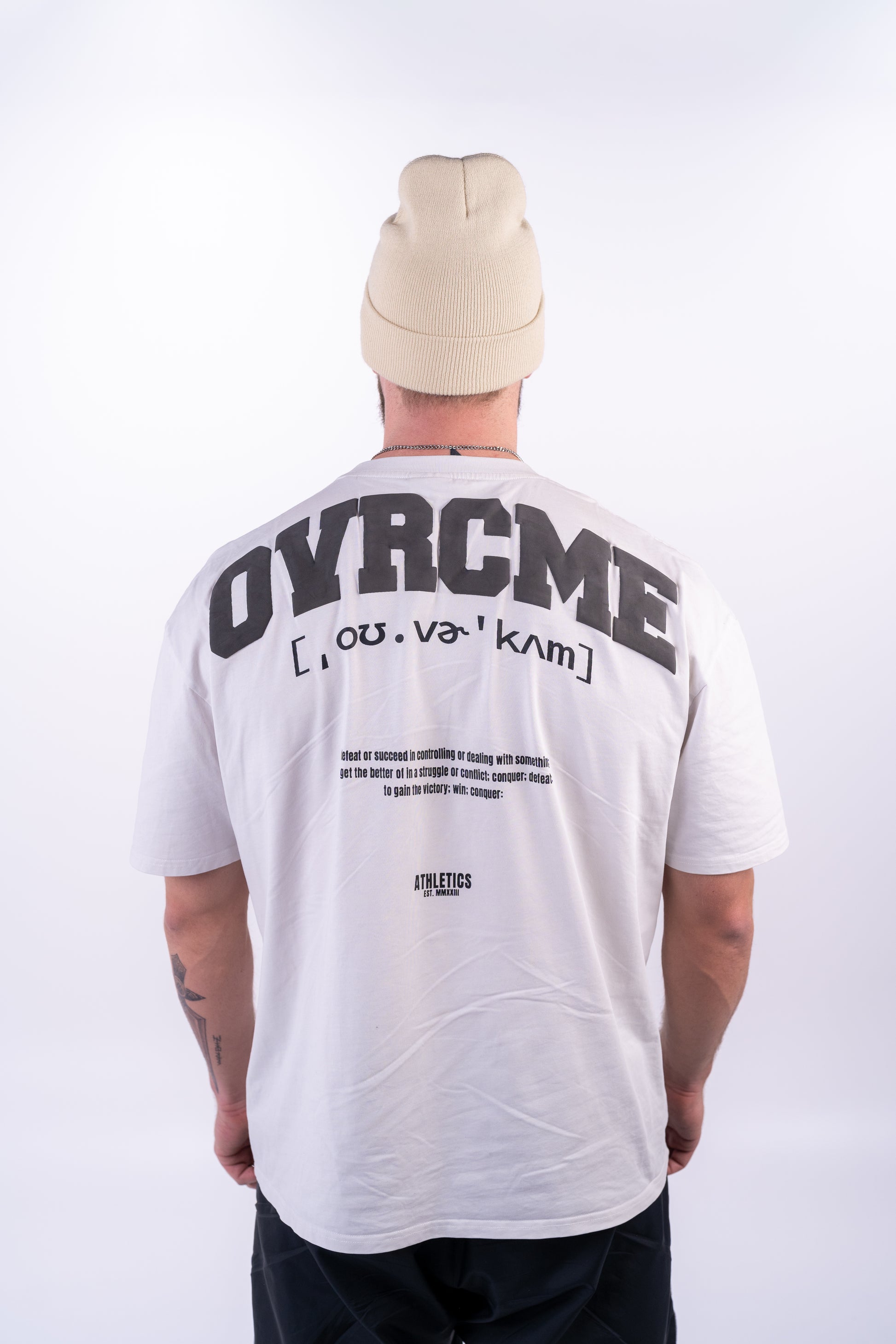 DROP01 OVRCME designed to motivate STATEMENT T Shirt white - OVRCME ATHLETICS