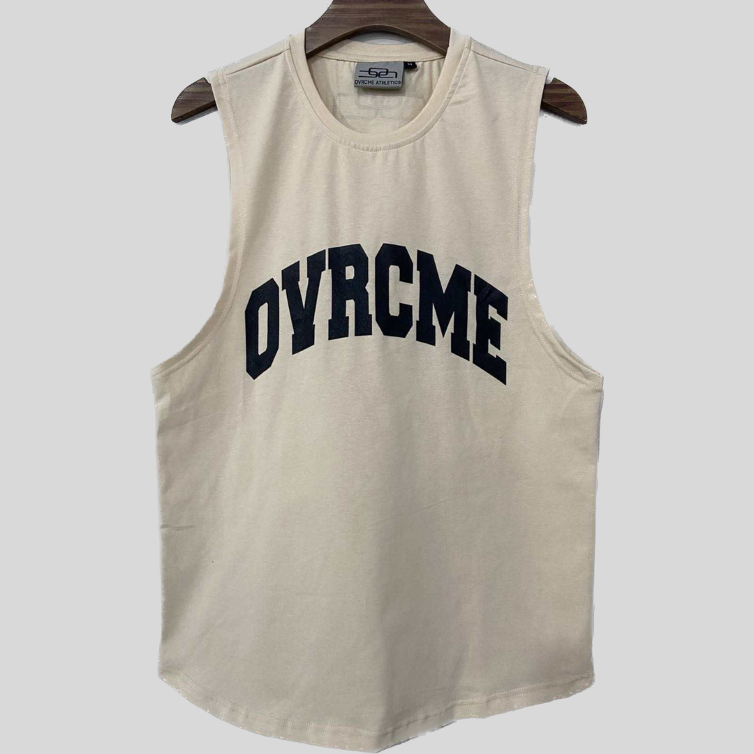 SUMMER-DROP STATEMENT Tank-Top sand - OVRCME ATHLETICS