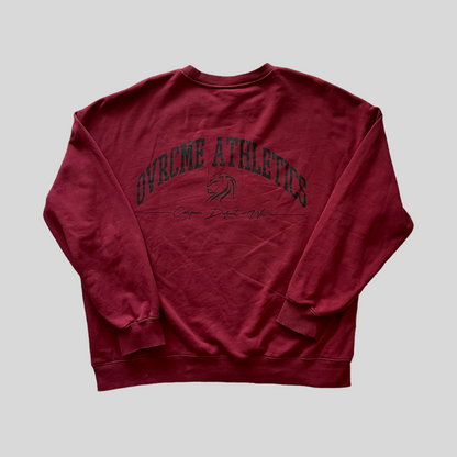 DROP02 Become the Lion Crewneck-Sweater (wine-red) - OVRCME ATHLETICS