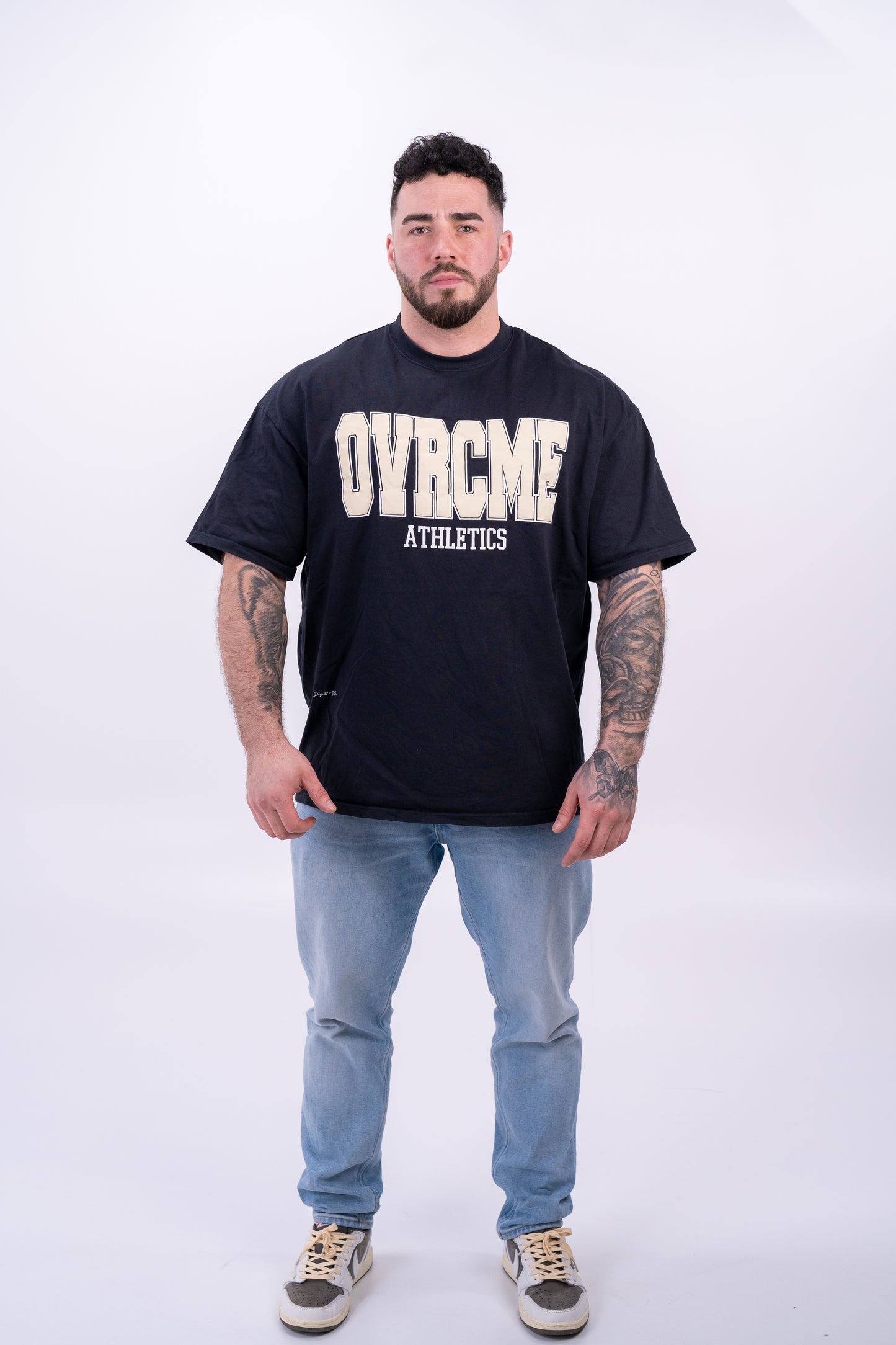 DROP03 Become the Lion Collection Front Statement Shirt (charcoal) - OVRCME ATHLETICS