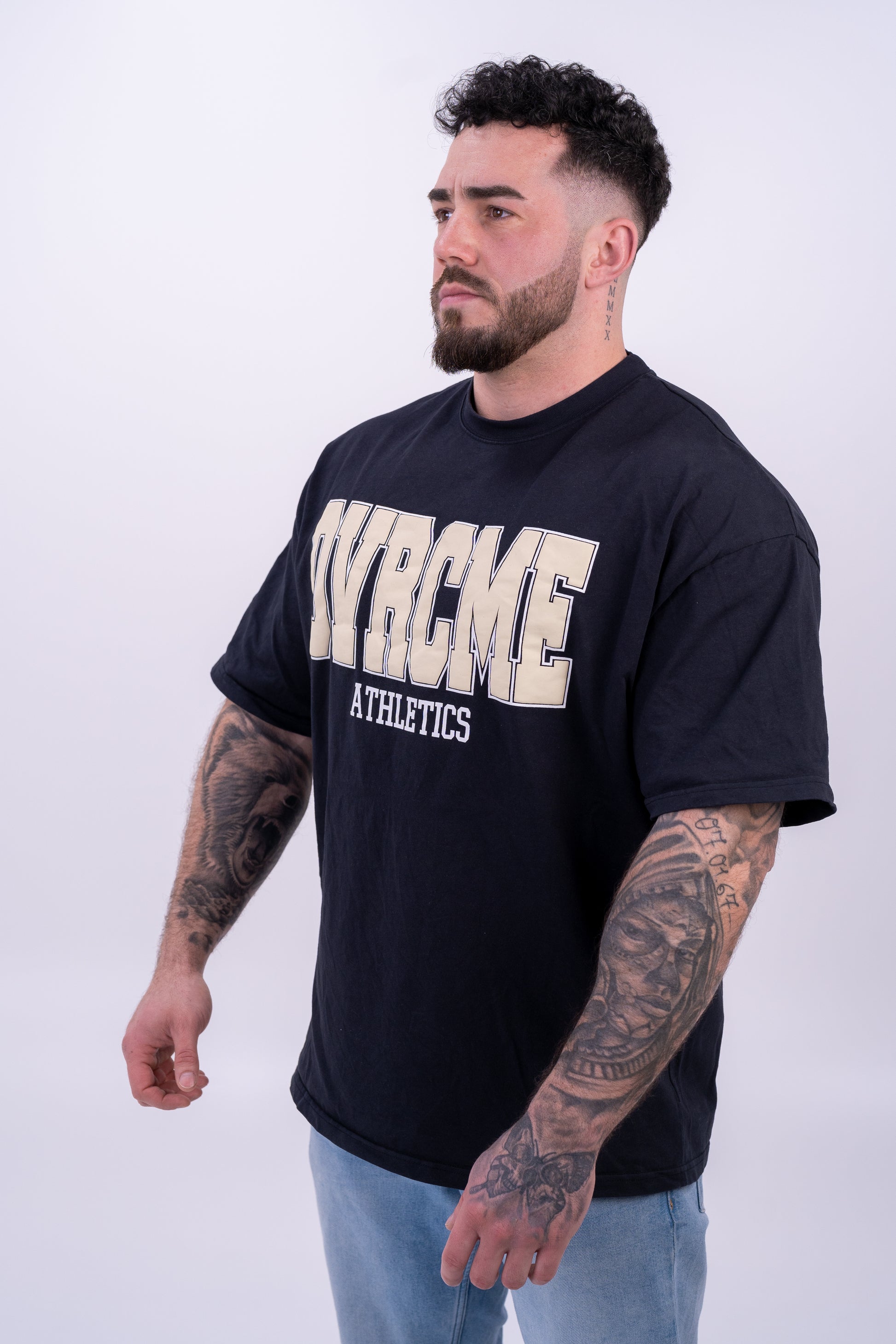 DROP03 Become the Lion Collection Front Statement Shirt (charcoal) - OVRCME ATHLETICS