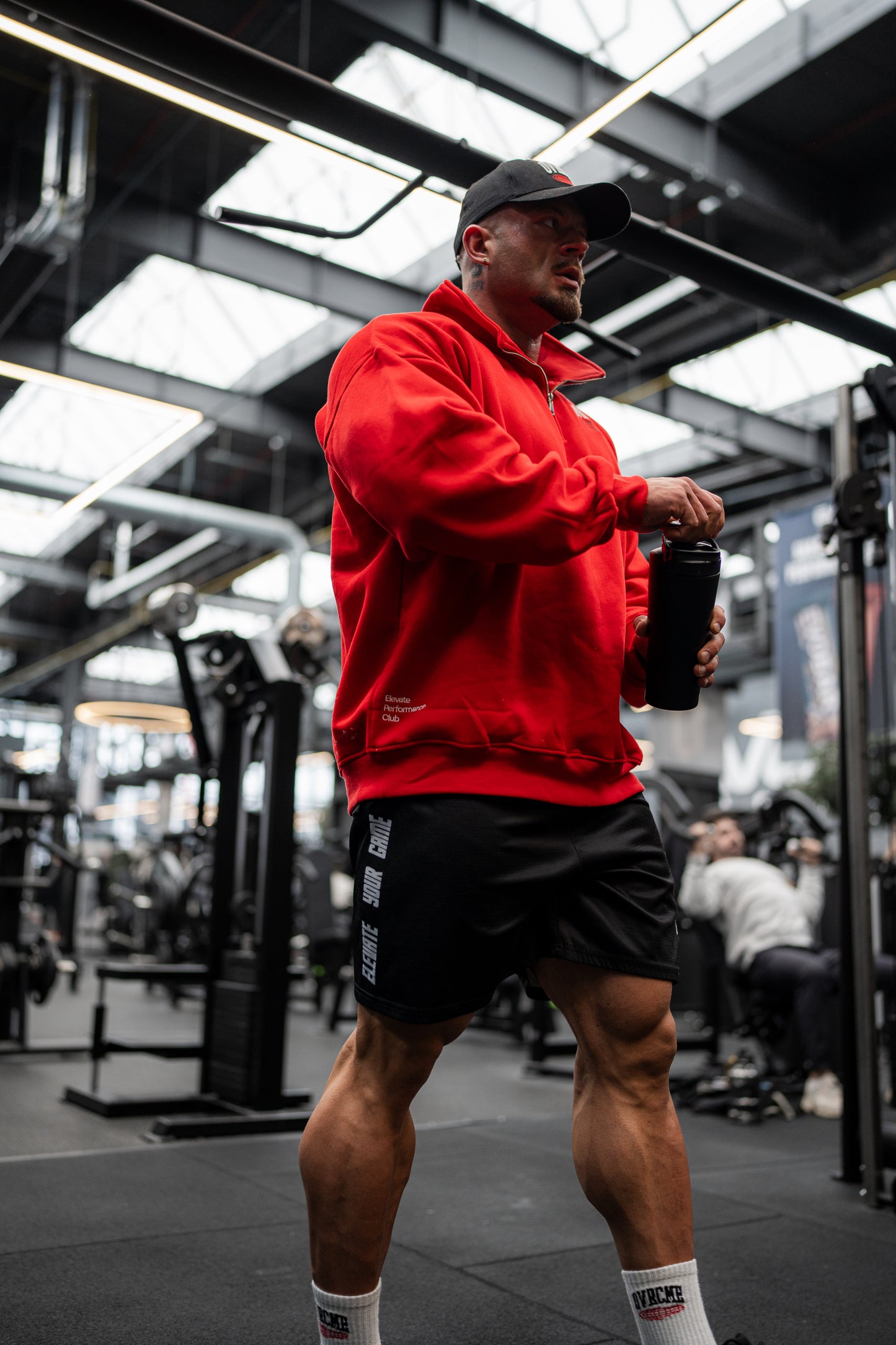 ELEVATE Performance Club 1/4 ZIP-Pullover (inferno-red)