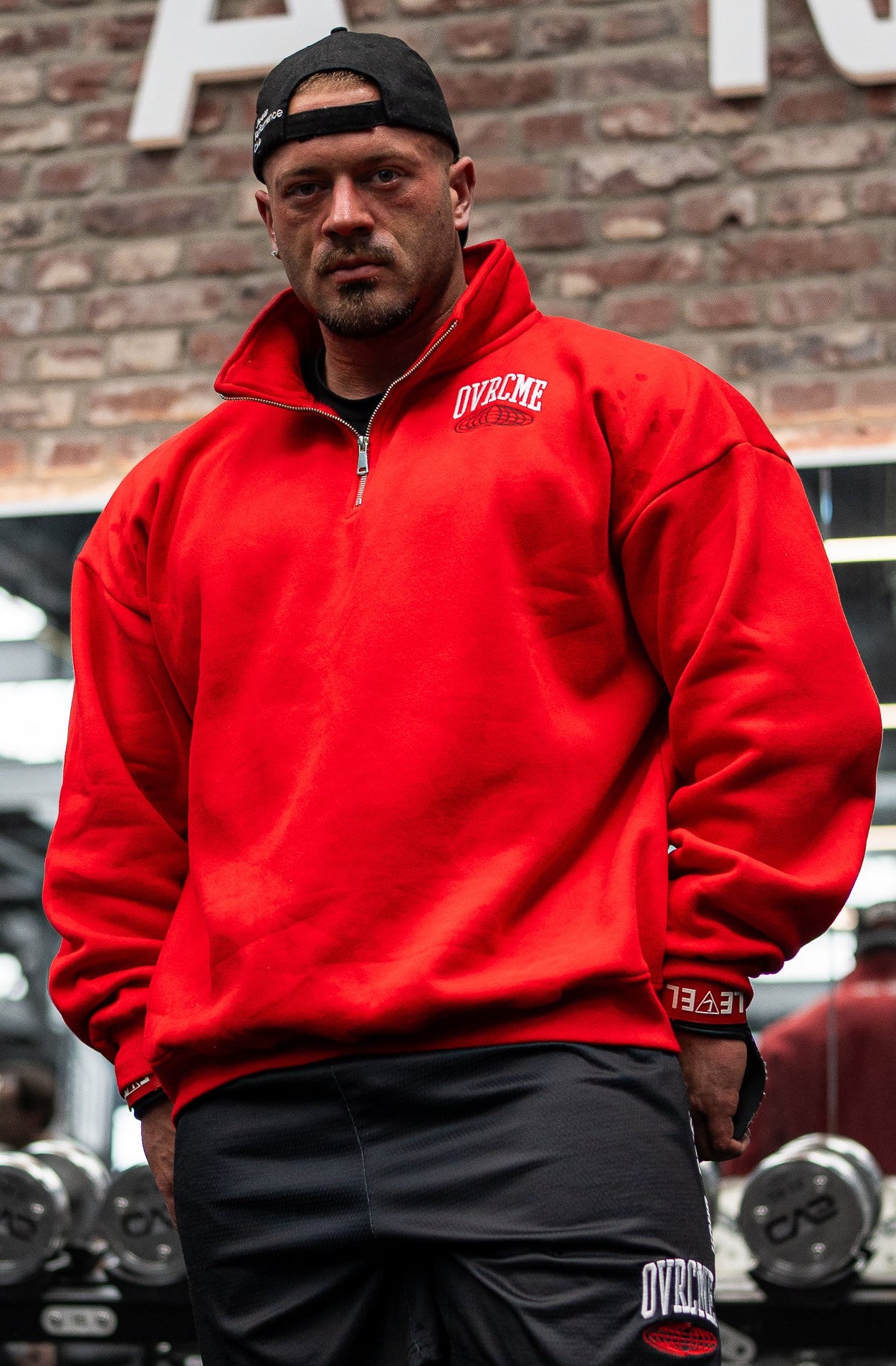 ELEVATE Performance Club 1/4 ZIP-Pullover (inferno-red)