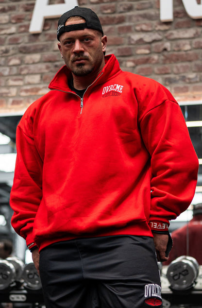 ELEVATE Performance Club 1/4 ZIP-Pullover (inferno-red)