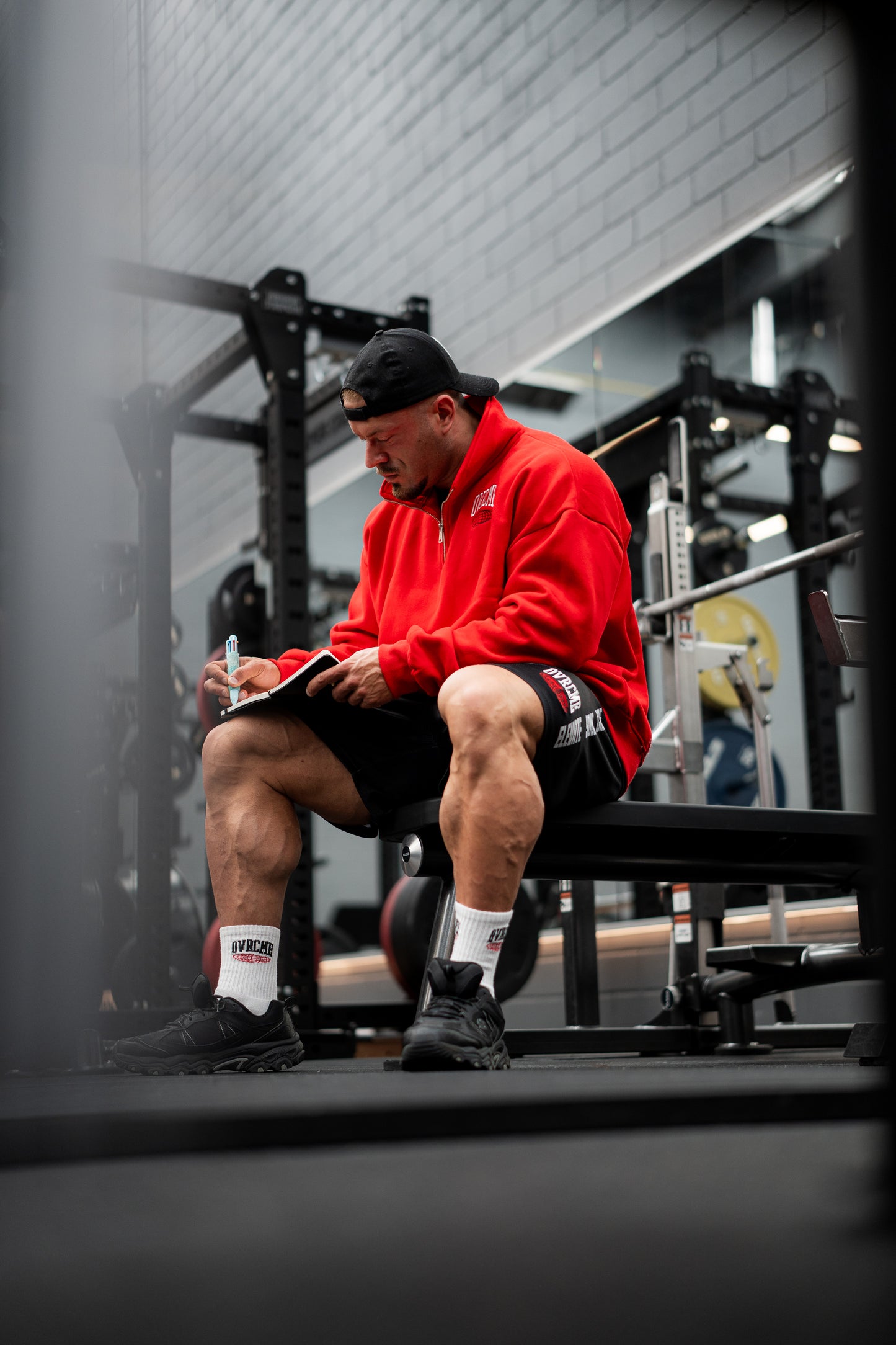 ELEVATE Performance Club 1/4 ZIP-Pullover (inferno-red)