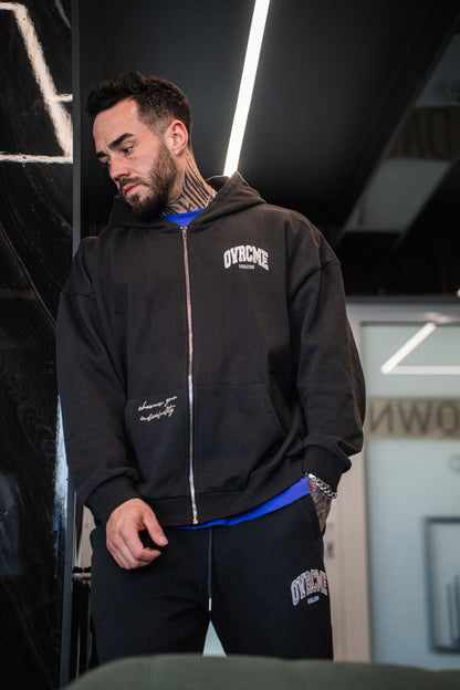 STATEMENT lightweight ZIP Hoody (asphalt grey)