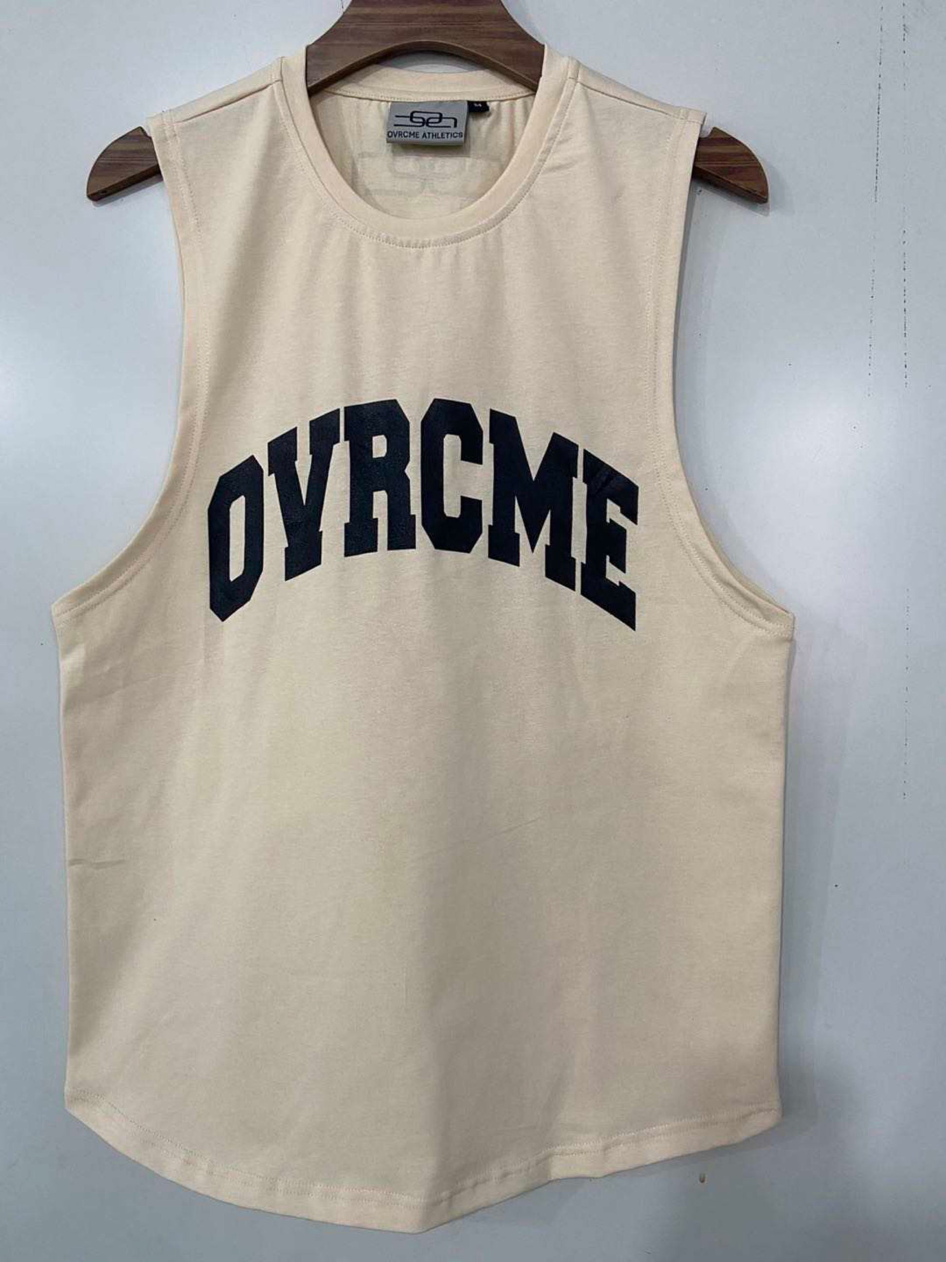 SUMMER-DROP STATEMENT Tank-Top sand - OVRCME ATHLETICS