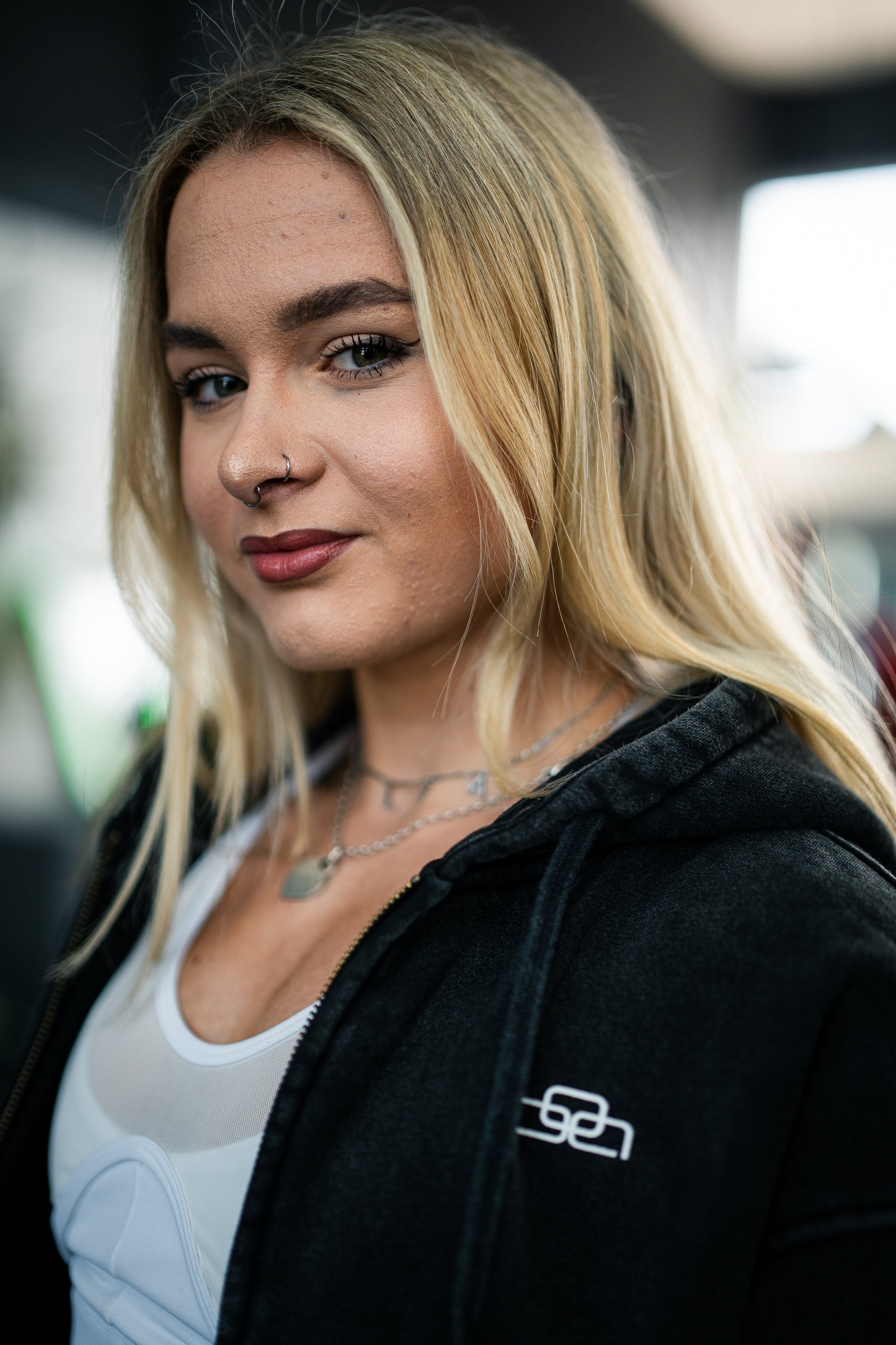 Cropped Hoodie Jacke (acid anthrazit) - OVRCME ATHLETICS