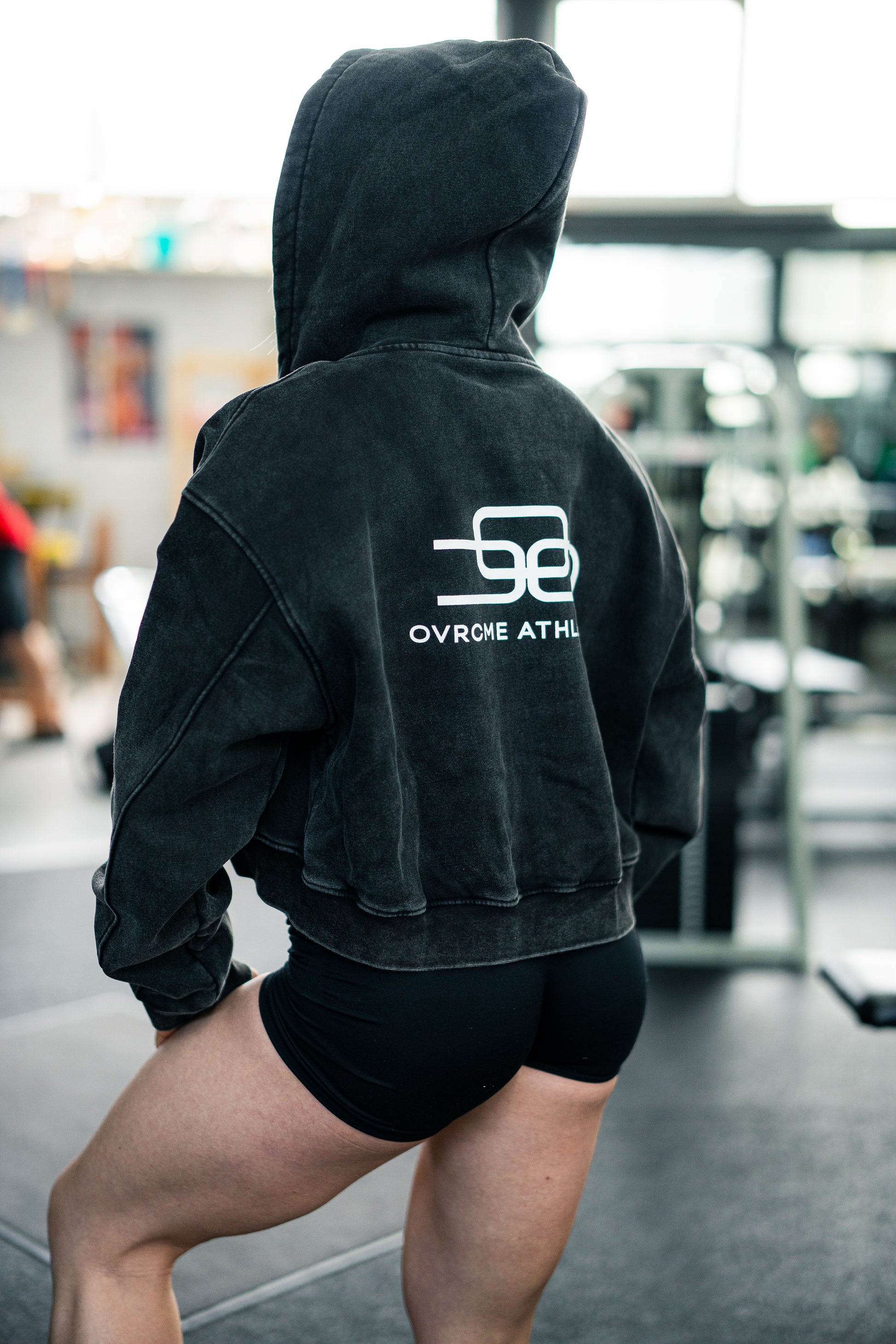 Cropped Hoodie Jacke (acid anthrazit) - OVRCME ATHLETICS
