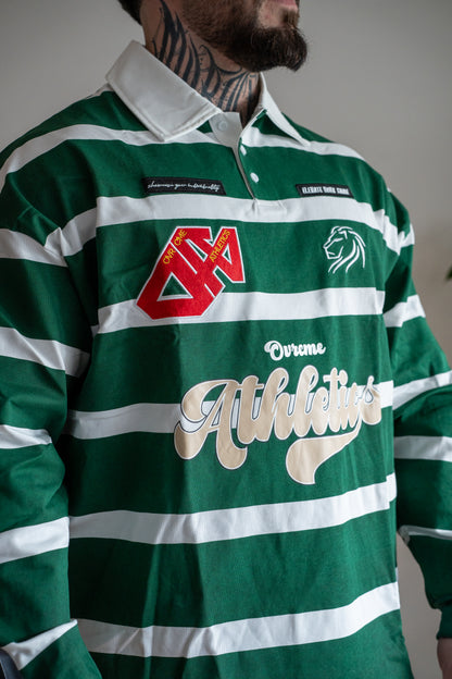 Athletics Rugby Polo Longsleeve – white/green