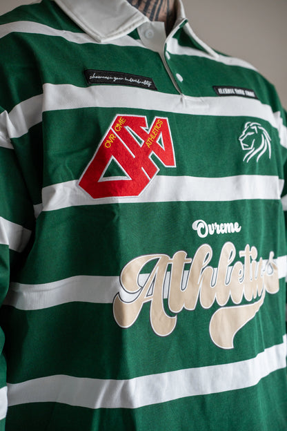 Athletics Rugby Polo Longsleeve – white/green