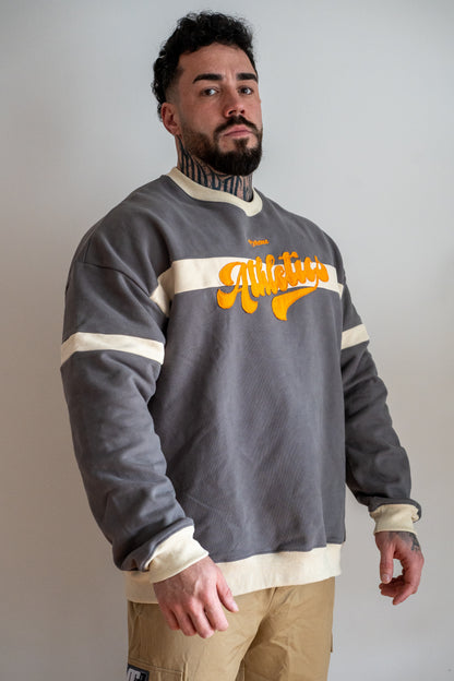 ATHLETICS Crewneck (grey/ecru) - Sweatshirt mit Stickerei