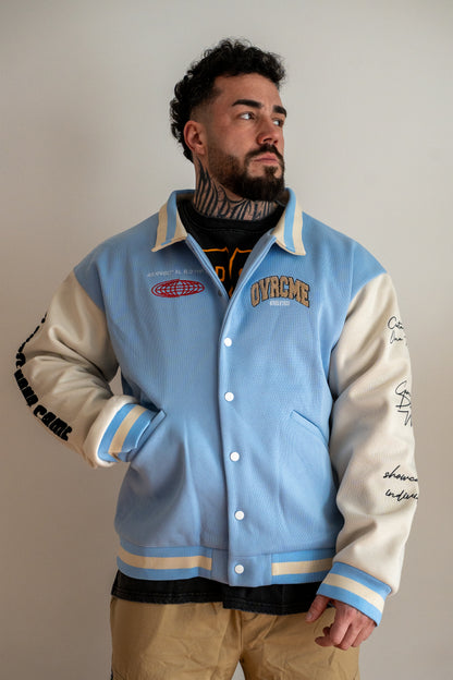 College Jacke "Athletics” (Baby Blue/Cream) - Jacke mit Stickerei