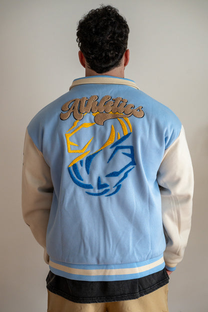 College Jacke "Athletics” (Baby Blue/Cream) - Jacke mit Stickerei