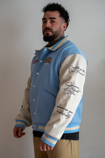 College Jacke "Athletics” (Baby Blue/Cream) - Jacke mit Stickerei