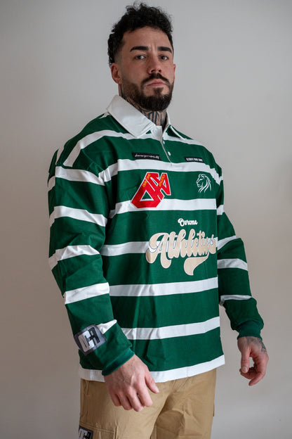 Athletics Rugby Polo Longsleeve – white/green