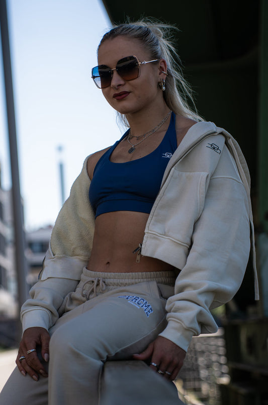Cropped Hoodie Jacke (sandstone) - OVRCME ATHLETICS