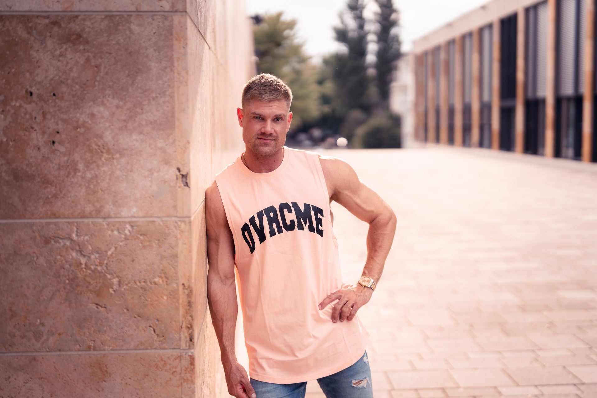 SUMMER-DROP STATEMENT Tank-Top róse - OVRCME ATHLETICS